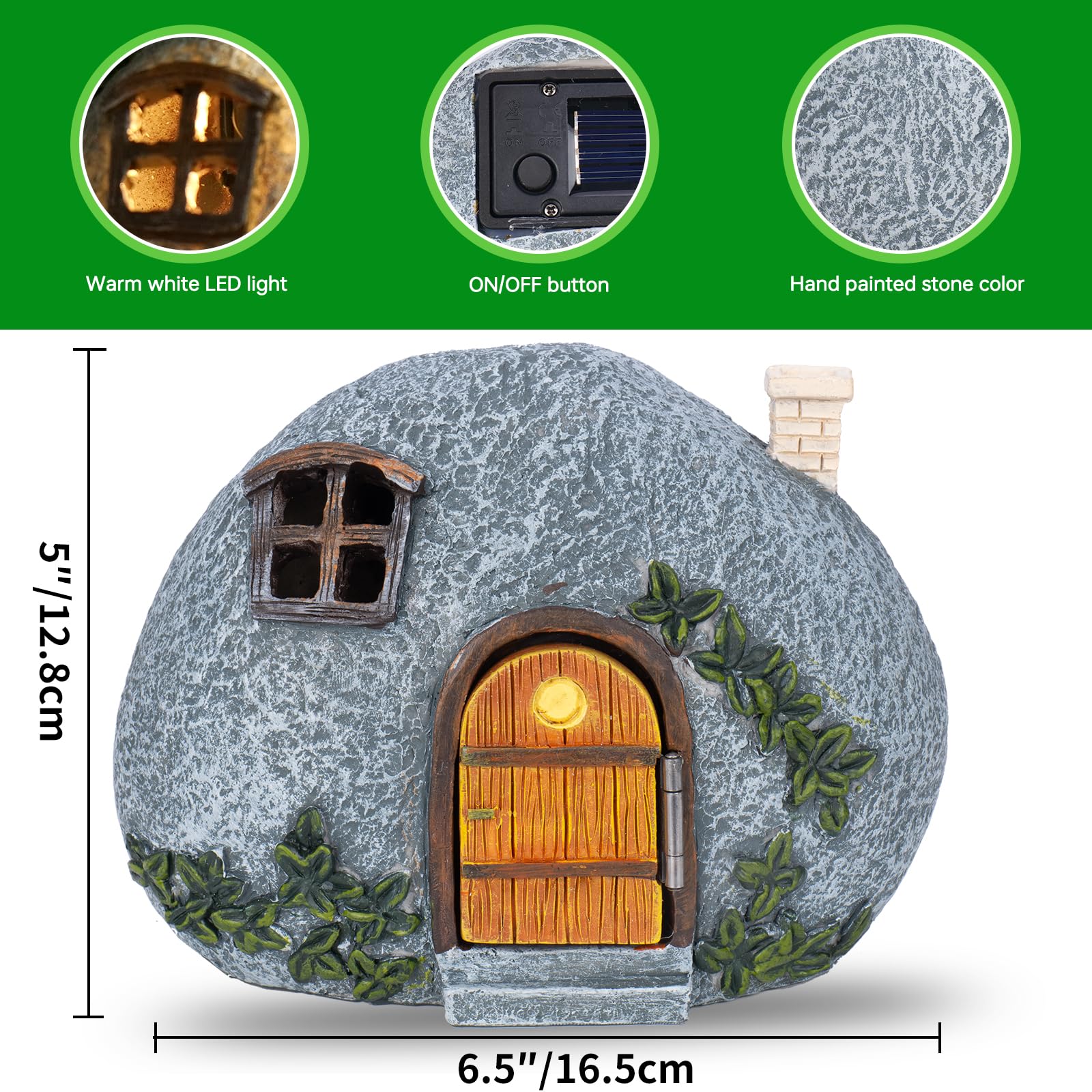 Mopha Funny Gnome Garden Statues - Colorful Solar Powered Resin Patio Decor