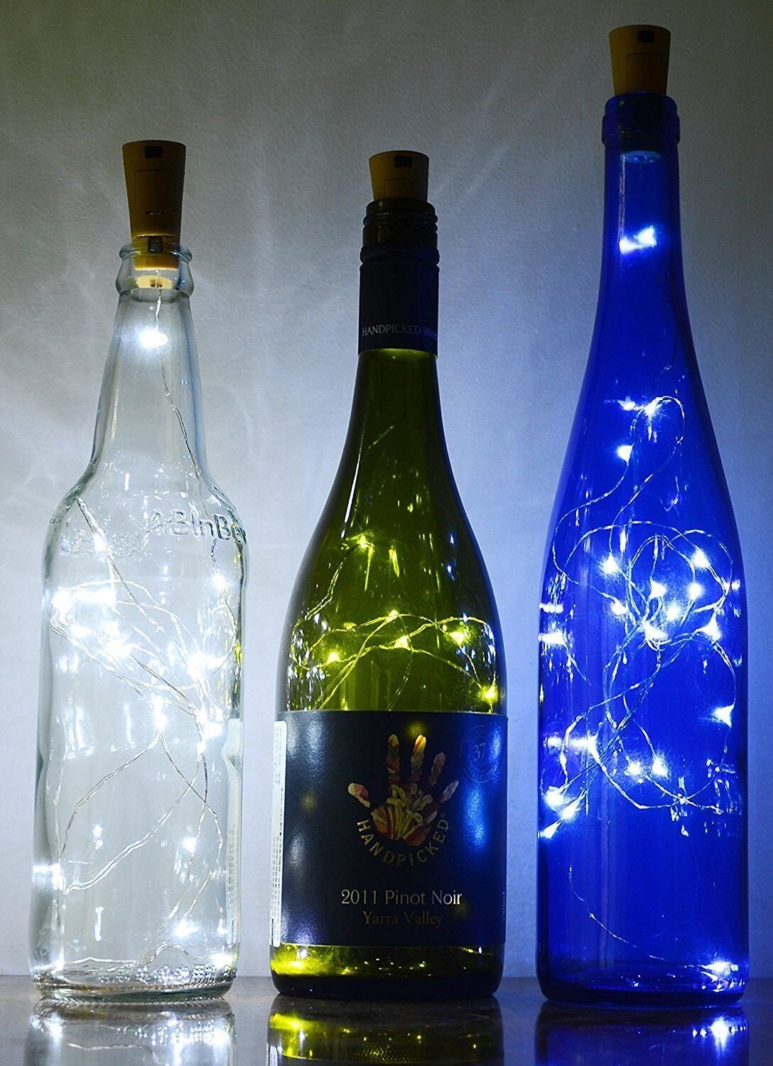 Decorman 10 Pack Solar Powered Wine Bottle Lights, 10 Led Waterproof Copper Cork Shaped Lights For Wedding/Christmas/Outdoor/Holiday/Garden/Patio/Yard/Pathway Decor (Cool White)