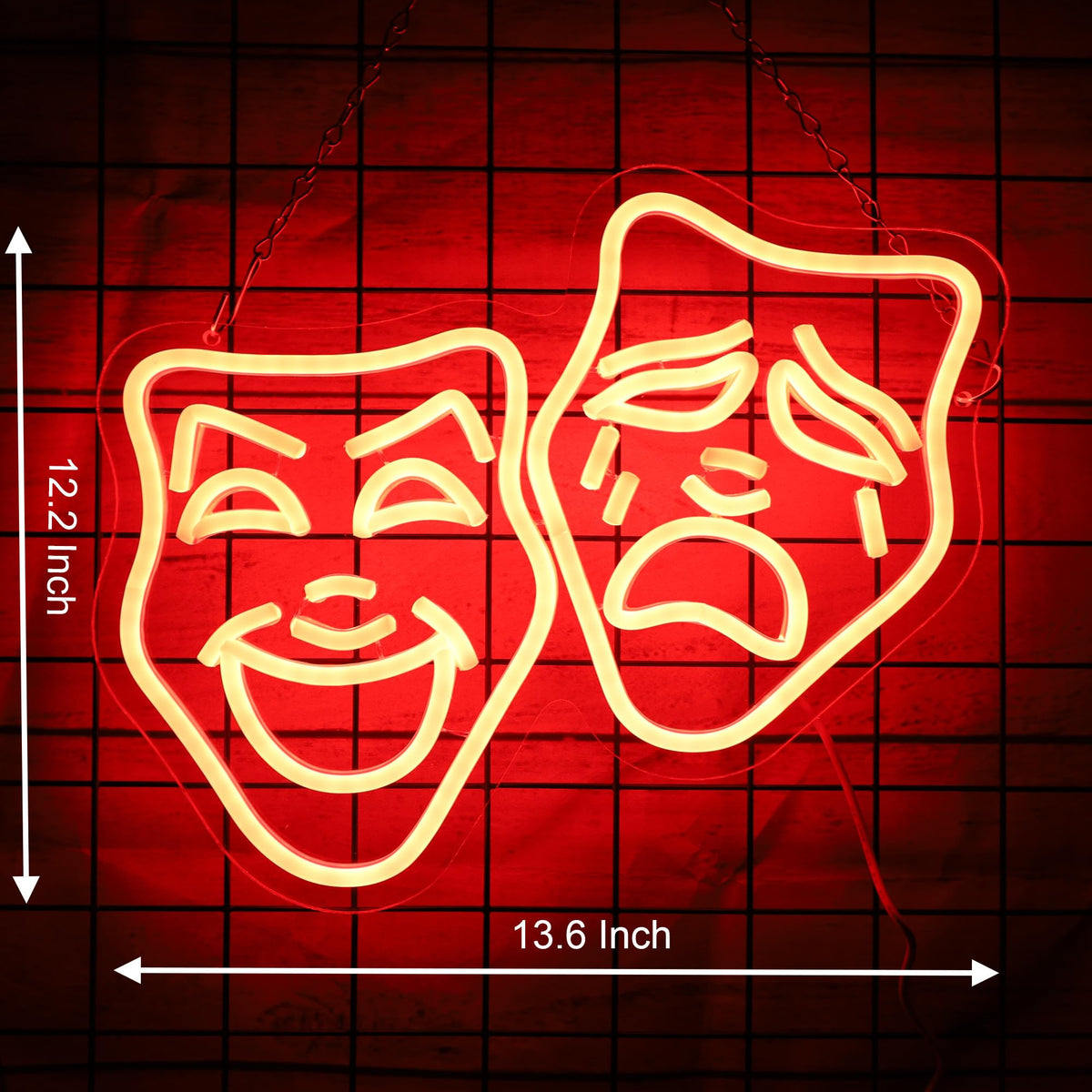 Theater Mask Neon Sign Comedy Tragedy Masks for Home Theater Decor LED ...