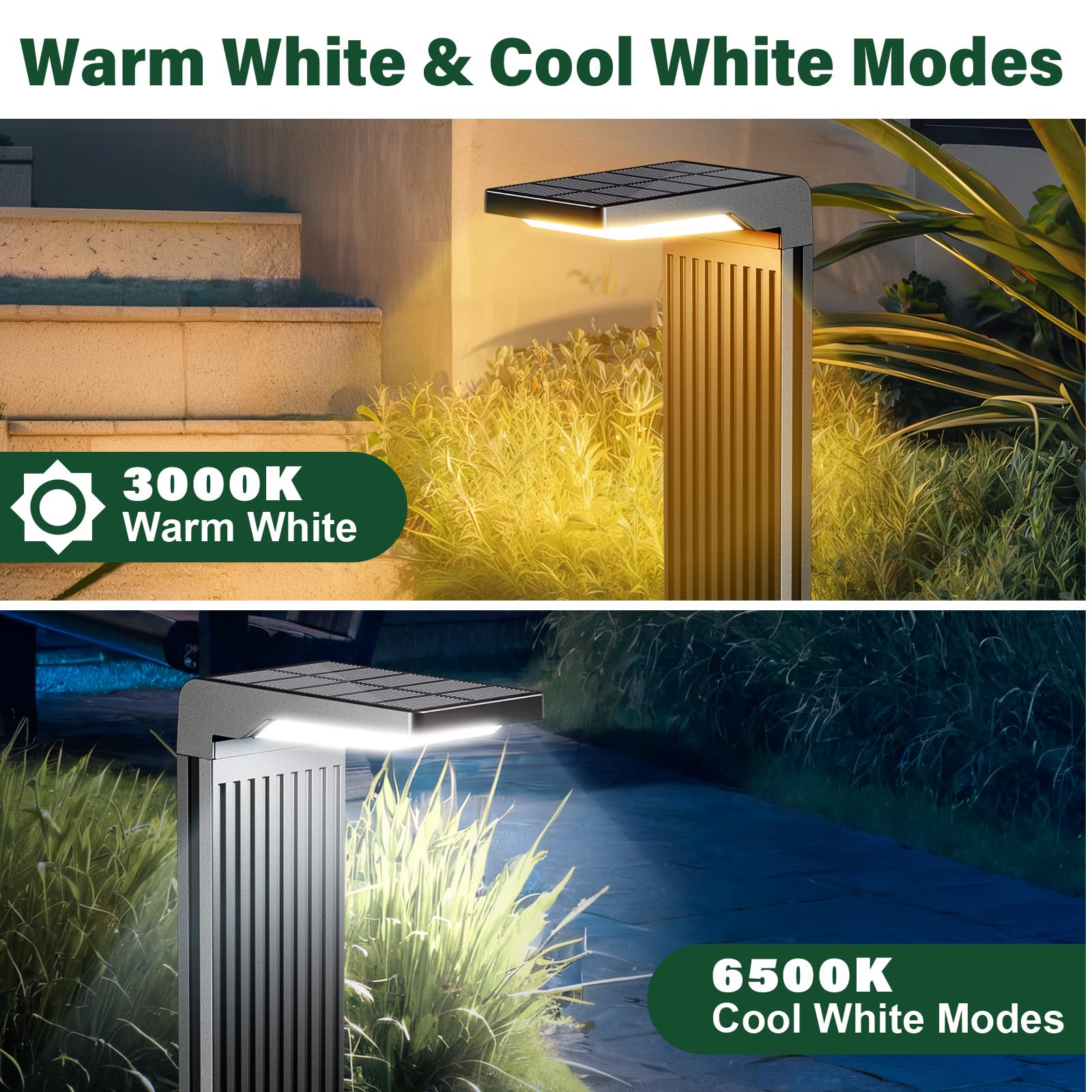 Coxseni Solar Path Lights 4-Pack, 60 Led Waterproof Landscape Lighting For Driveway & Garden