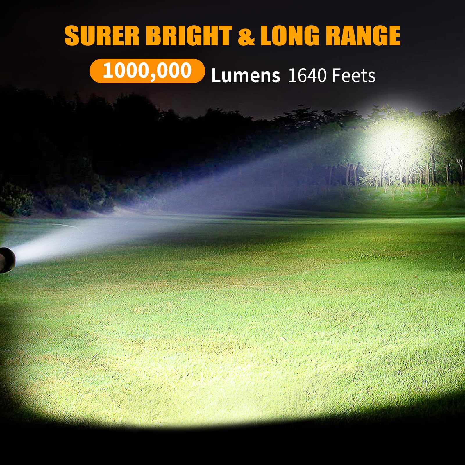 Rechargeable Spotlight, 1000000 Lumens Bright Led Spotlight Flashlight, Long Running Spot Light Searchlight, Outdoor Handheld Sp