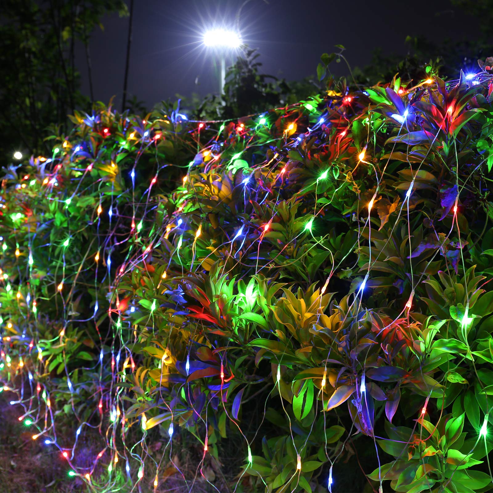Joomer Christmas Net Lights - 12FT x 5FT, 360 LED, Waterproof, 8 Modes, Clear Wire, Multicolor, Model SSL0360-N-29V