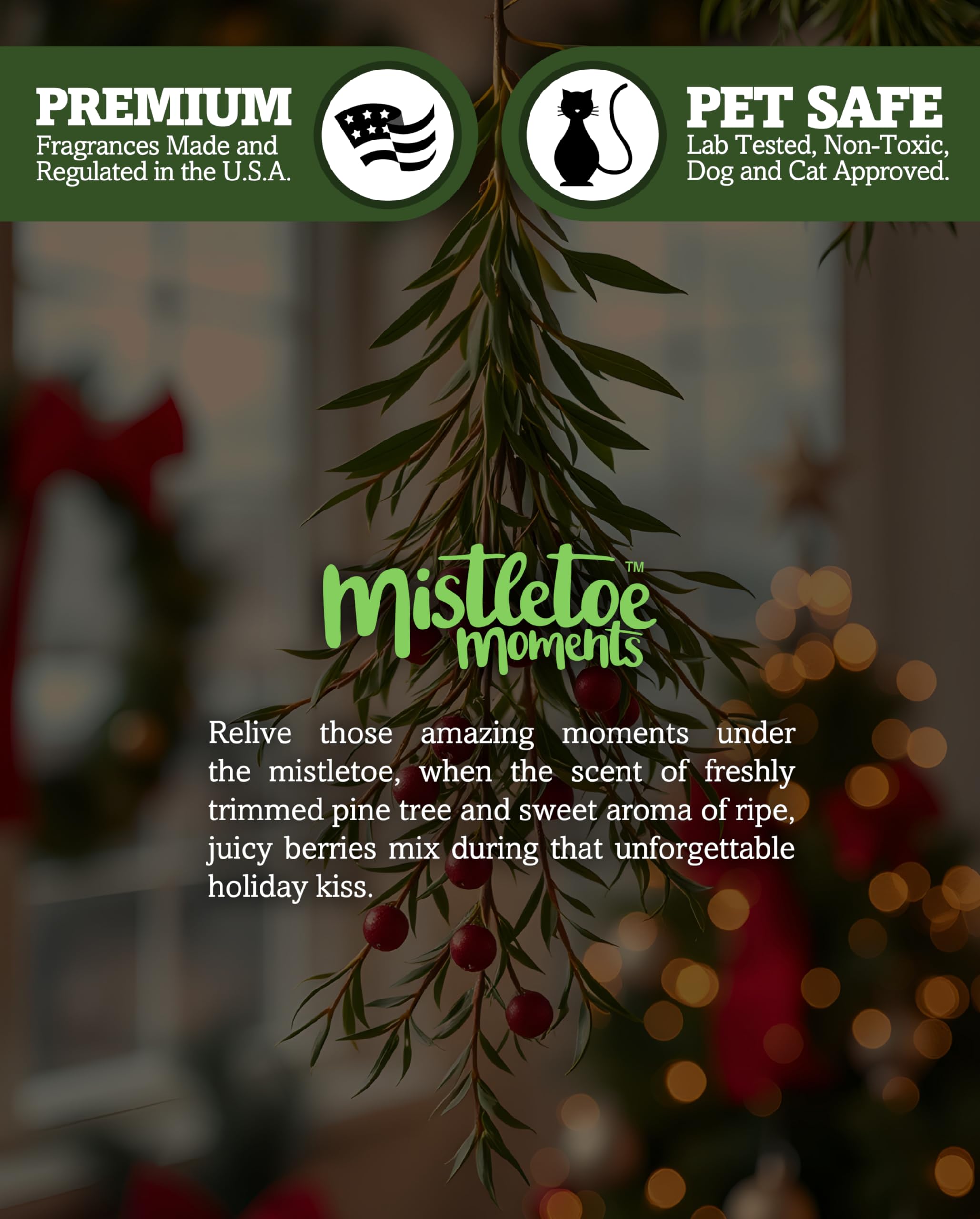 ShortieS Candle Company Mistletoe Moments Tealight Candles - 6 Green Paraffin Wax, Highly Scented With Essential Oils, Holiday Collection