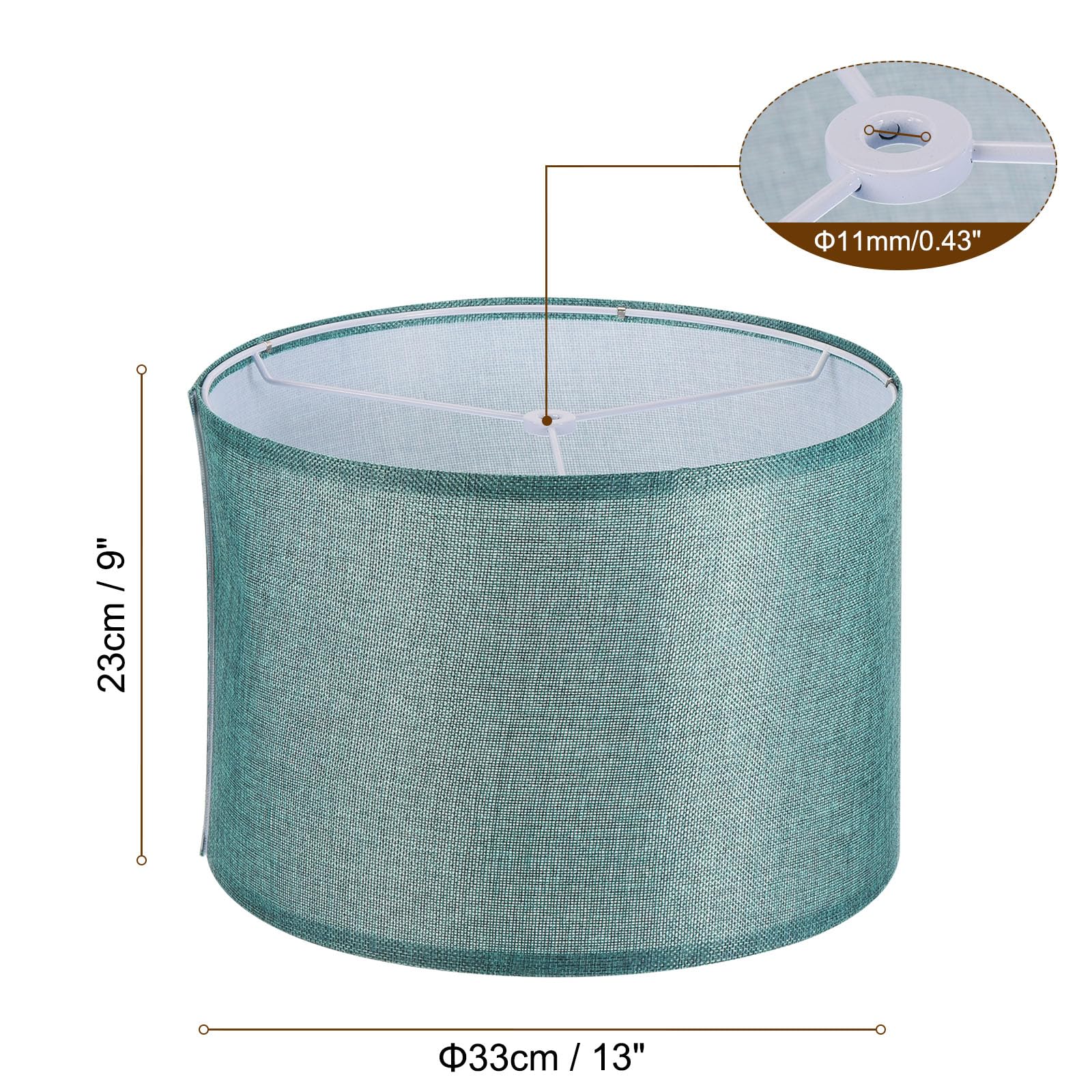Patikil Drum Lamp Shades, 13"X13"X9" Linen Round Lamp Shade For Table Lamps Easy Assembly Lampshade For Table Lamps Floor Lamps Bedside, Blue