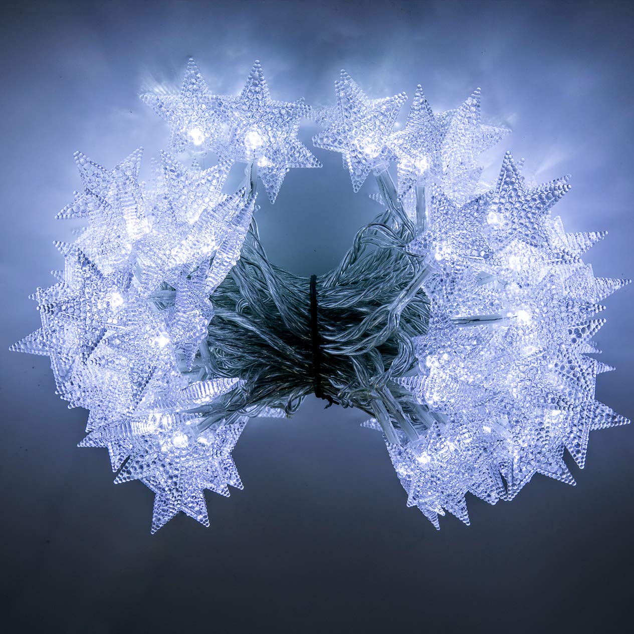 Awq 100 Led 49 Ft Star String Lights Plug In Fairy Twinkle String Lights 8 Modes Extendable For Indoor Outdoor Wedding Birthday Christmas Tree Garden Decor (White)