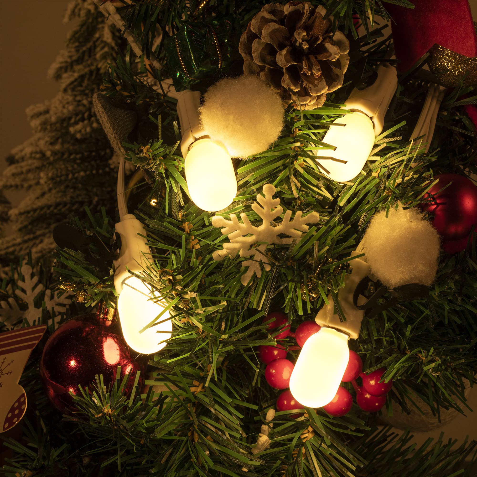 Meonum E12 Candelabra T20 LED Bulbs - 5 Pack, 0.7W Replacement Light for Christmas Village, Tree & Halloween Decor