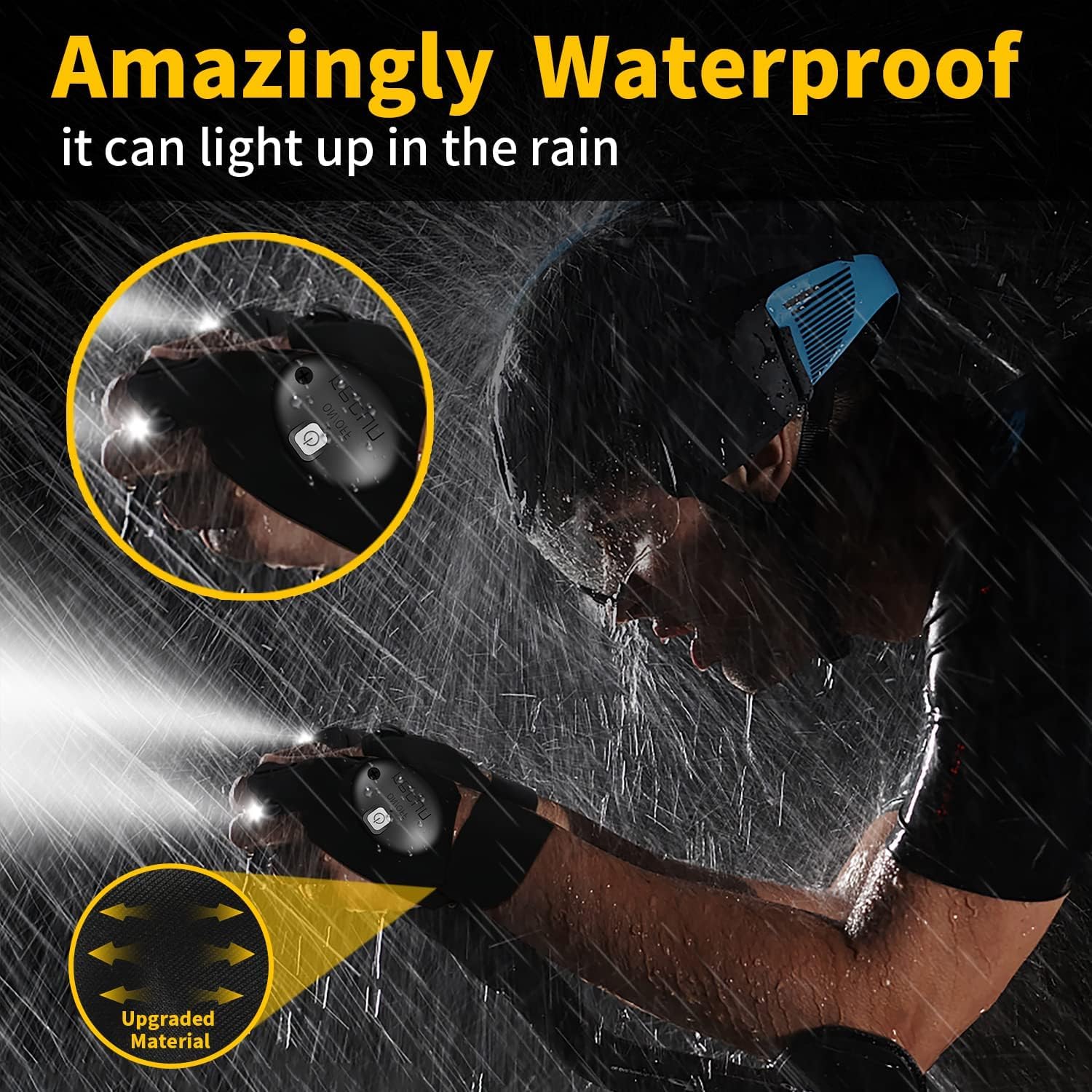 outlite LED Flashlight Gloves - One Size, Black - Unique Gifts for Dad, Boyfriend, Husband - Ideal for Camping, Fishing, Car Repair, Hiking