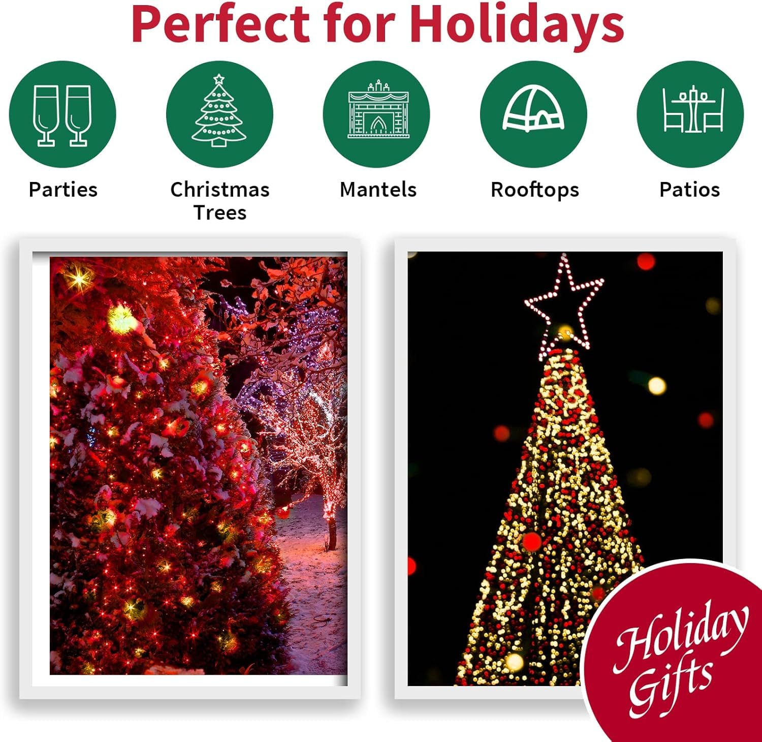 Lamphome 100 Count Red Clear Christmas Lights  Green Wire 20Ft Incandescent Holiday String Light Set For Indoor Outdoor Use Christmas Tree  Halloween  Valentine Wedding Lighting Decoration