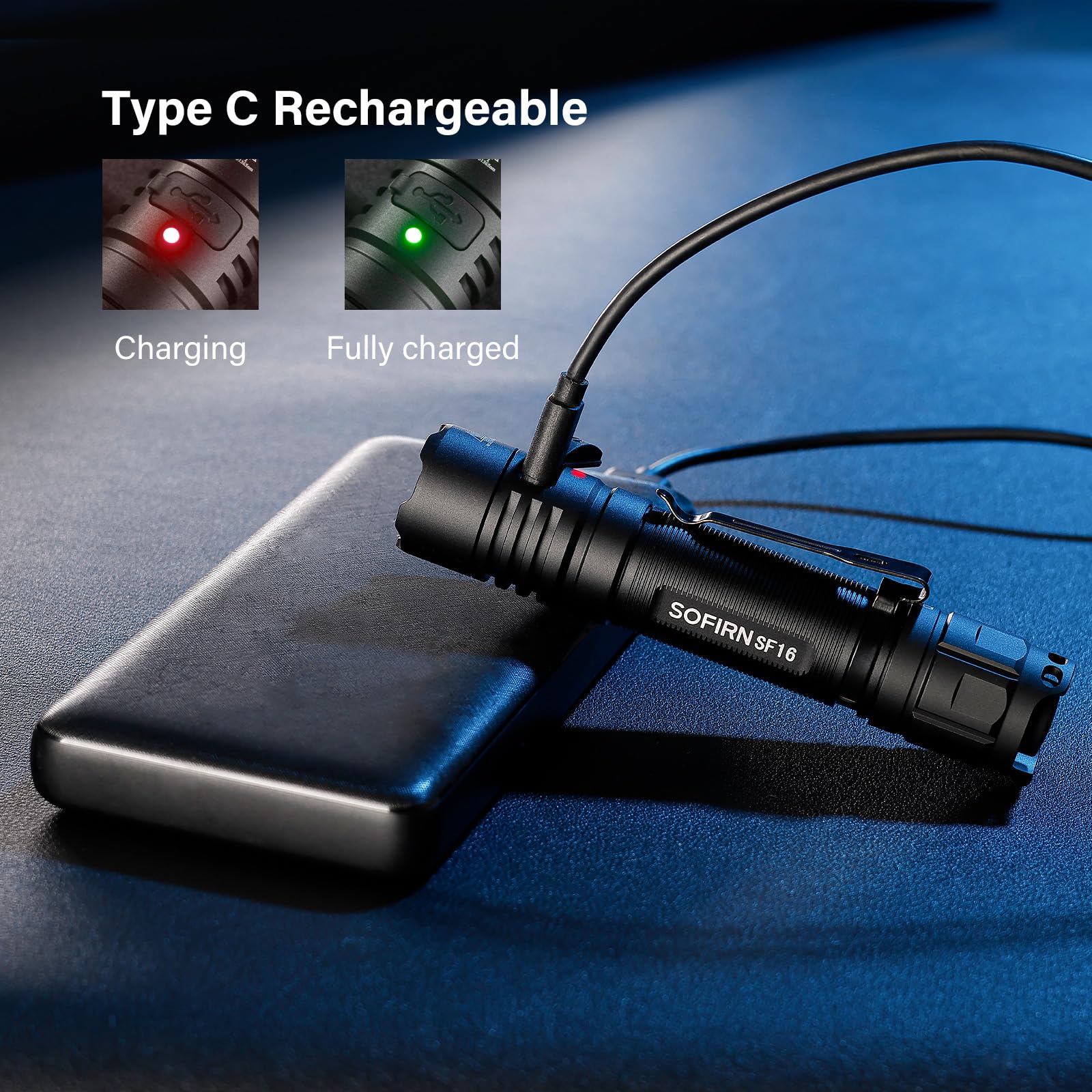 77Outdoor 365Nm Uv Flashlight - Rechargeable Black Light For Pet Stain Detection, Aluminum Body