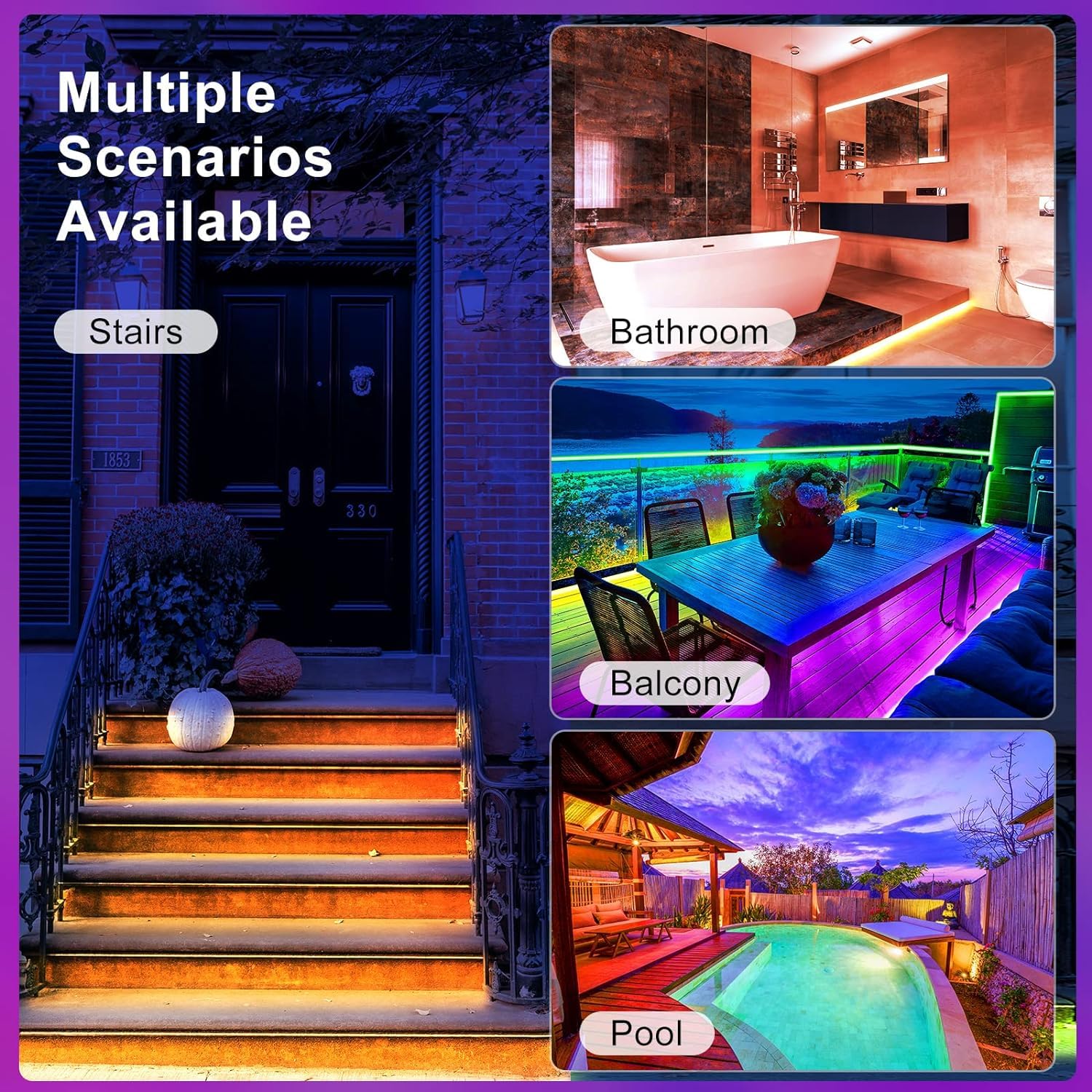 Daybetter Waterproof Led Light Strips 66Ft, Outdoor Led Strip Lights Color Changing 5050 Rgb Led Strip Lights With Remote Contro