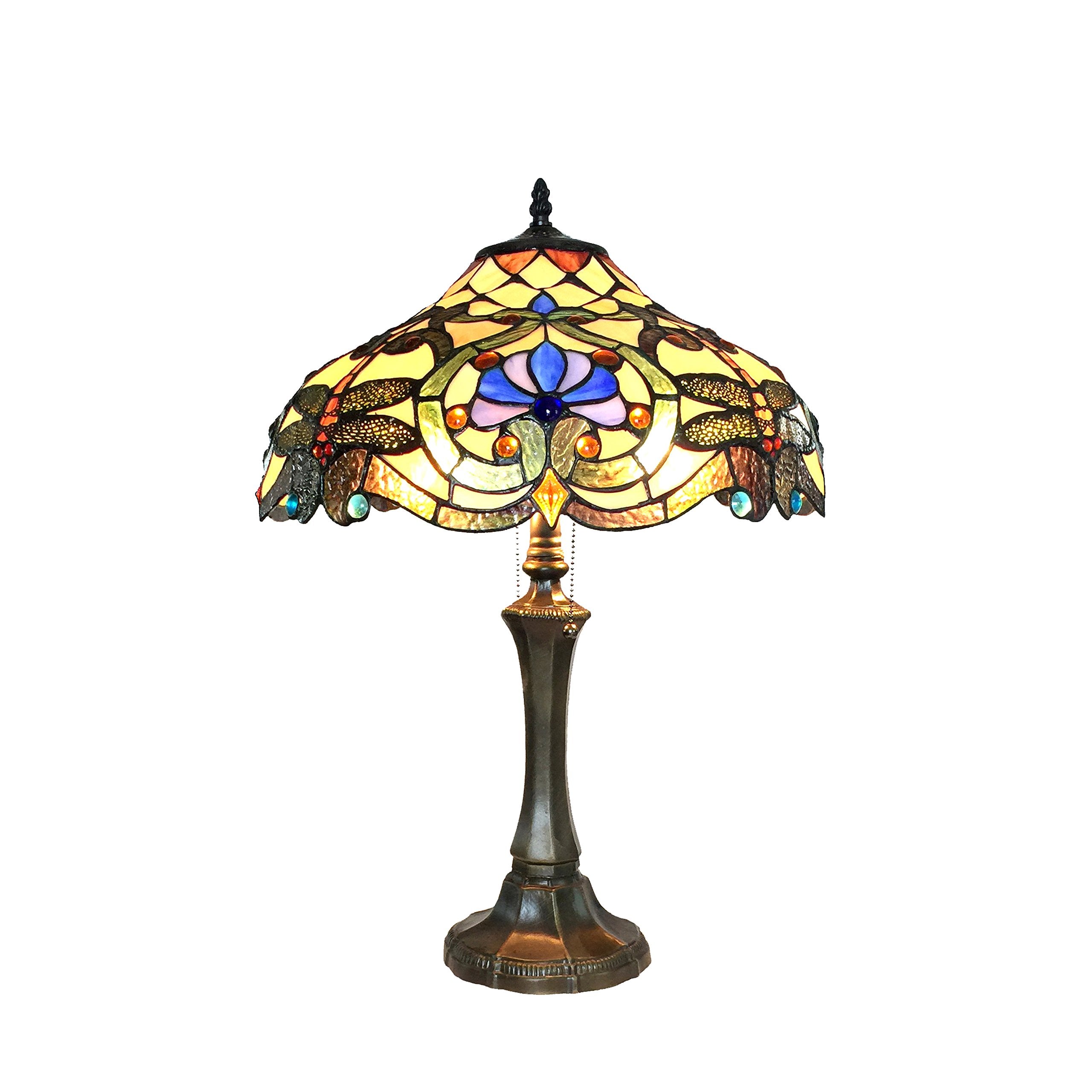 Chloe CH15715AV17-TL2 Amberwing Table Lamp, One Size, Multicolor