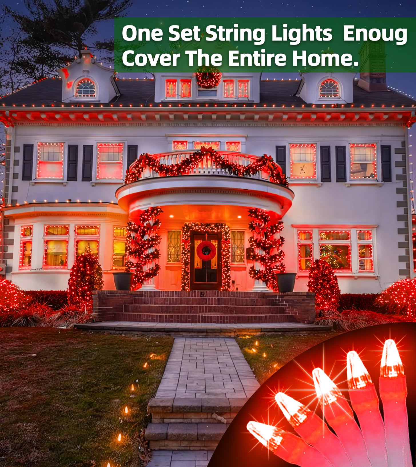 Quhuatu 750 Led 246Ft Christmas Lights Outdoor, Super Long Waterproof Christmas String Lights With 8 Modes, Christmas Tree Light