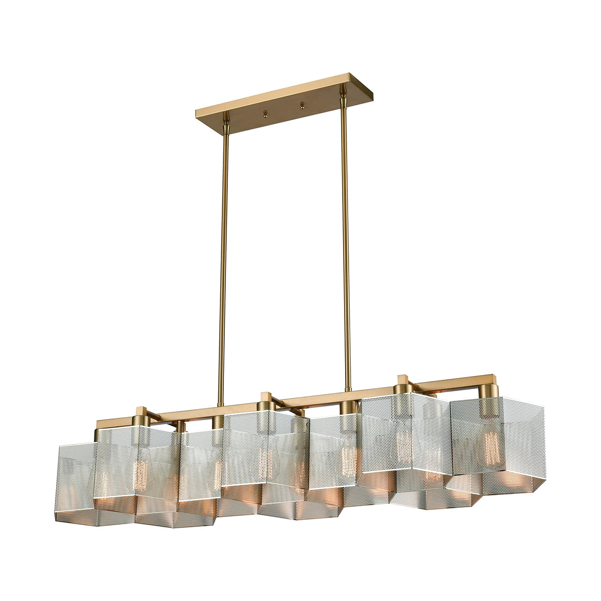 Elk Home 21114/10 Compartir 42'' Wide 10-Light Linear Chandelier With Polished Nickel Finish