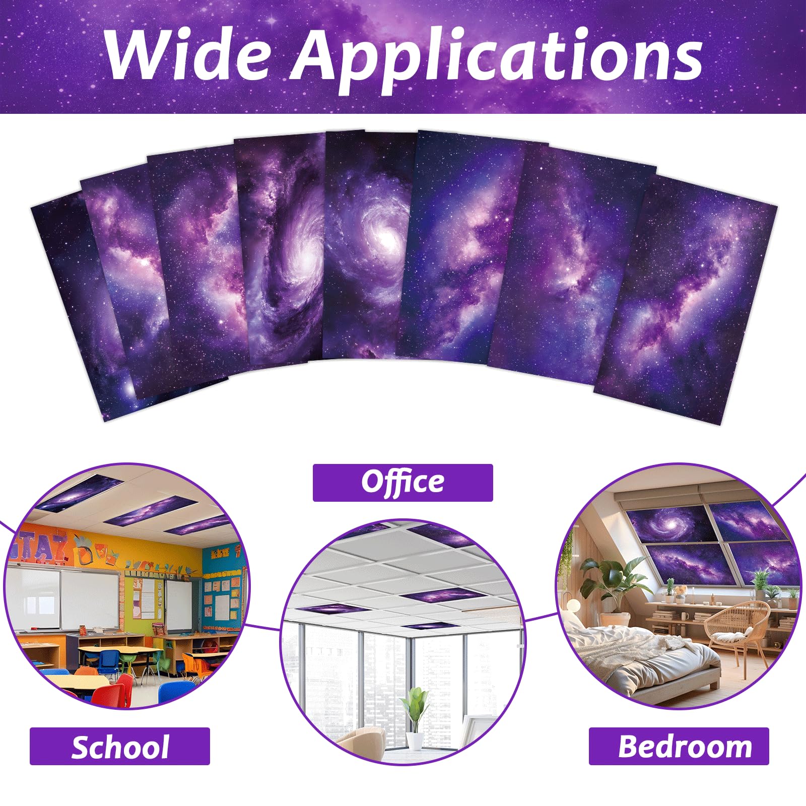 8 Pcs Fluorescent Light Covers With 80 Magnets Decorative For Classroom Ceiling Light 4 X 2 Feet Magnetic Light Cover Filter Eas