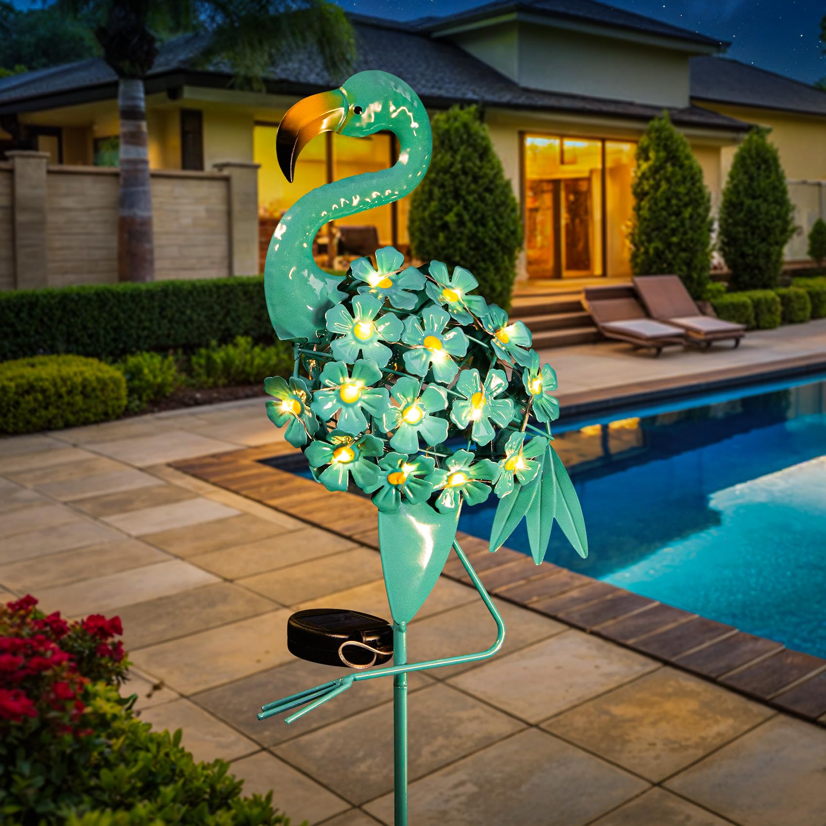 HOMEIMPRO Flamingo Solar Garden Lights Yard Decorations Outdoor Garden Gifts for Women Men Lawn Ornaments for Yard Decor Birthda
