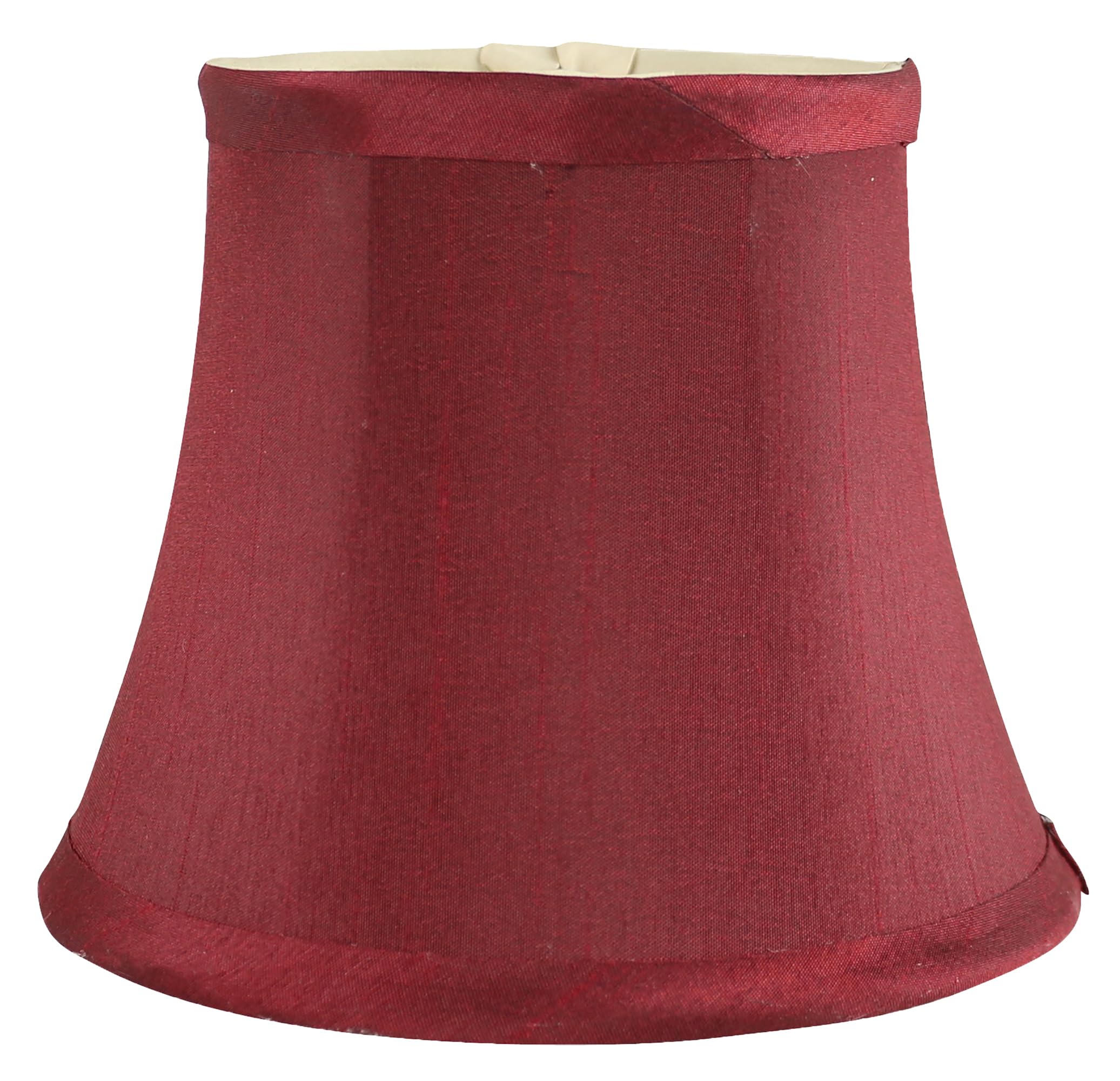 MERIVILLE Faux Silk Chandelier Lamp Shades Set of 2, Burgundy, Softback Bell Shape, Clip-On Fitter, 4in x 6in x 5in