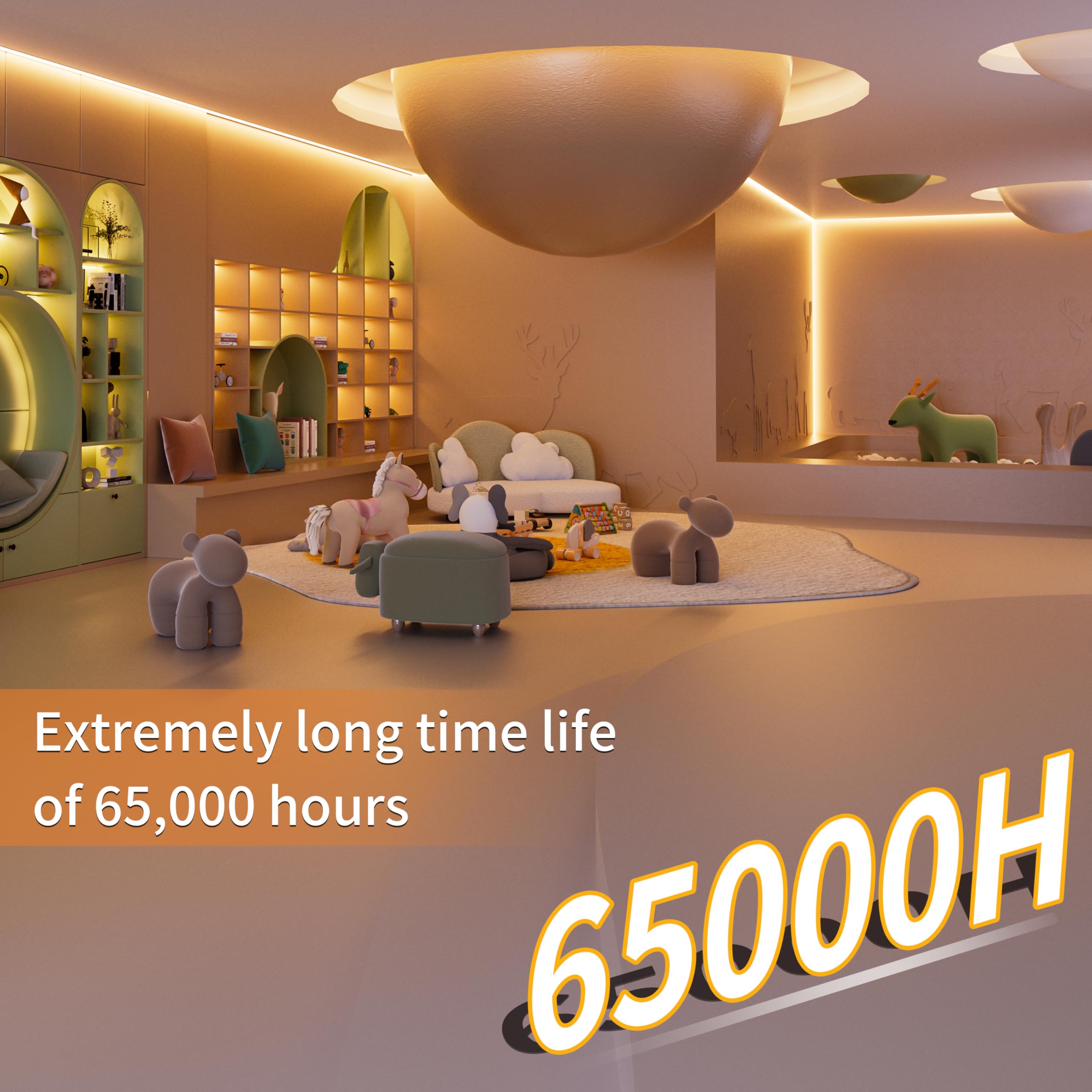 PAUTIX COB LED Strip Light 16.4ft 3000K Warm White, Dimmable, RF Remote, 36W Adapter for Home, Bedroom, Kitchen DIY