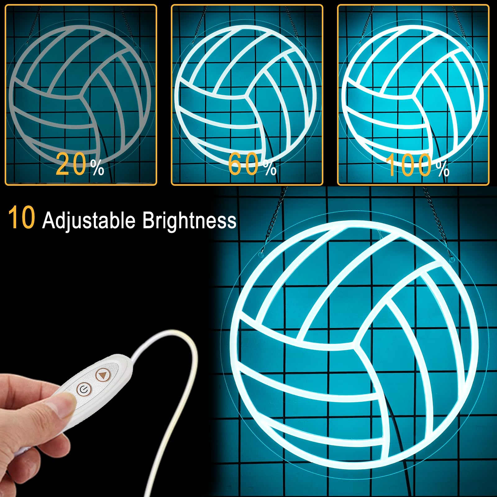 Neonawall Volleyball Neon Sign For Home D  cor,Bedroom Decor,Led Sign,Room Neon Sign,Gym Decor,Sports Neon Sign,Men Women Wall D