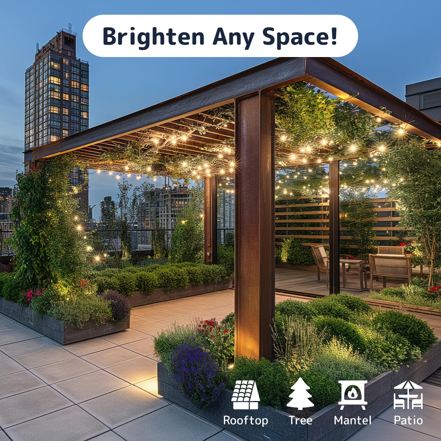 PREXTEX Christmas Lights - 40ft, 200 Clear Warm White Twinkle Lights, Indoor/Outdoor Waterproof String Lights with Green Wire