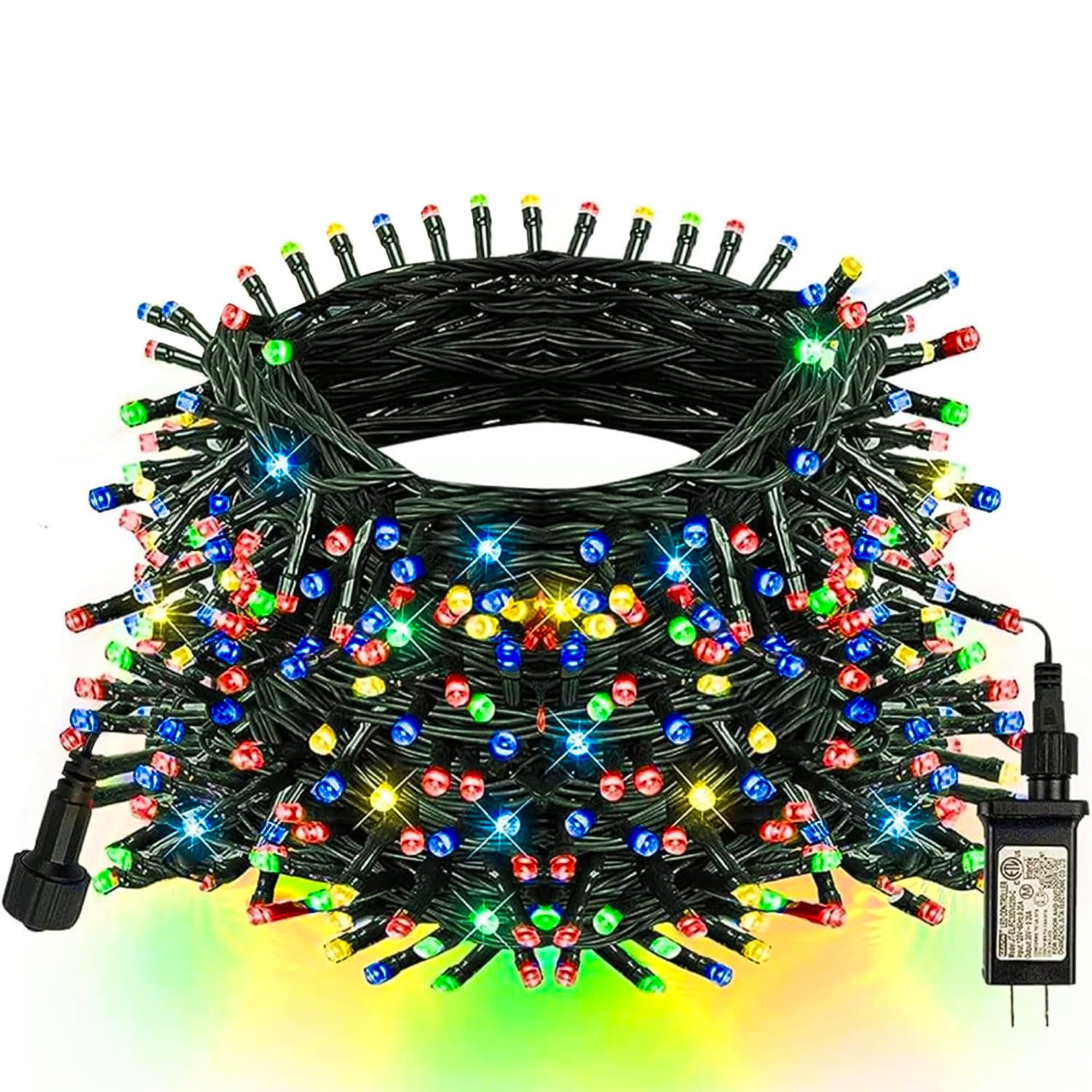 TW SHINE Christmas Lights, 200 LED, 66FT Outdoor Waterproof Multi-Colored, Model HB-200COI, 8 Modes for Indoor/Outdoor Decor