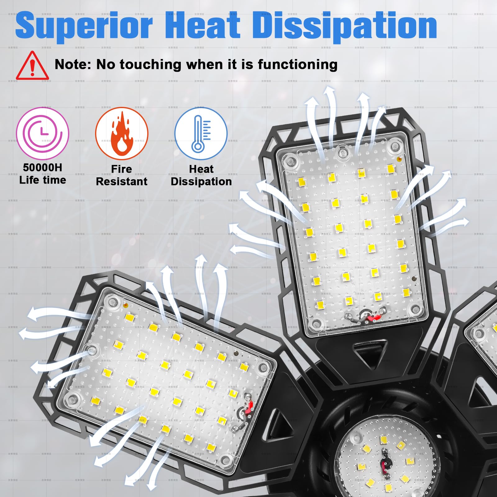 Aoretic Led Garage Lights 1 Pack -180W, 18000Lm 6500K Led Shop Light With 6+1 Deformable Panels, Basement Barn Light Garage Ceil