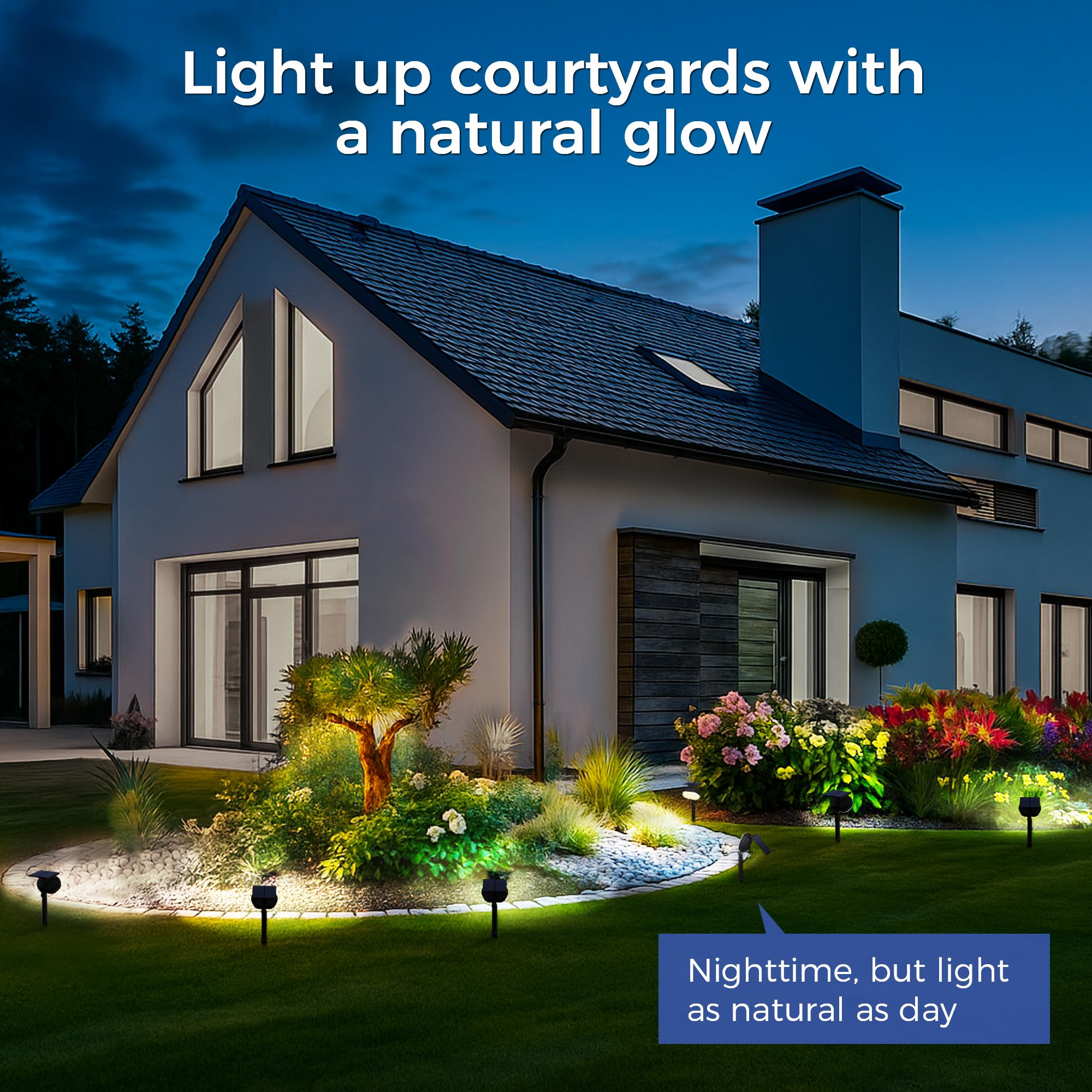 Solar Spot Lights Outdoor Waterproof Ip65  3 Modes Solar Lights Outdoor 35 Led Landscape Lighting  Spot Uplights For Garden Patio Yard Walkway Driveway House Backyard  6 Pack Neutral White(4000K)
