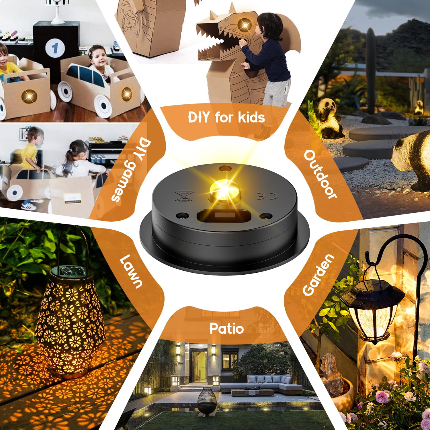 2 Pack Replacement Solar Light Parts(Top Size 2.76 Inches, Bottom Size 2.36 Inches),7 Lumens Warm White Led Waterproof Solar Lig