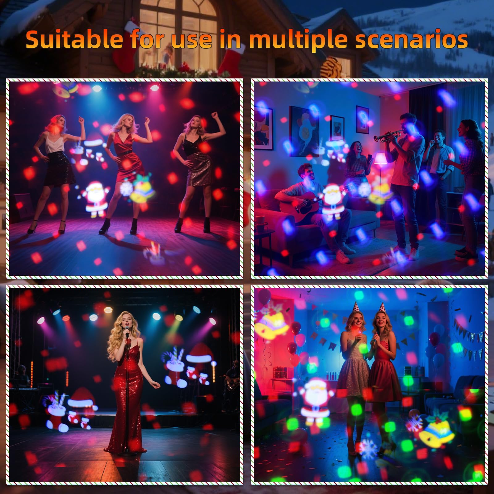 YSH Disco Ball Strobe Stage Lights, Sound Control with Remote, Model YSH-437, Black, for Parties and Events