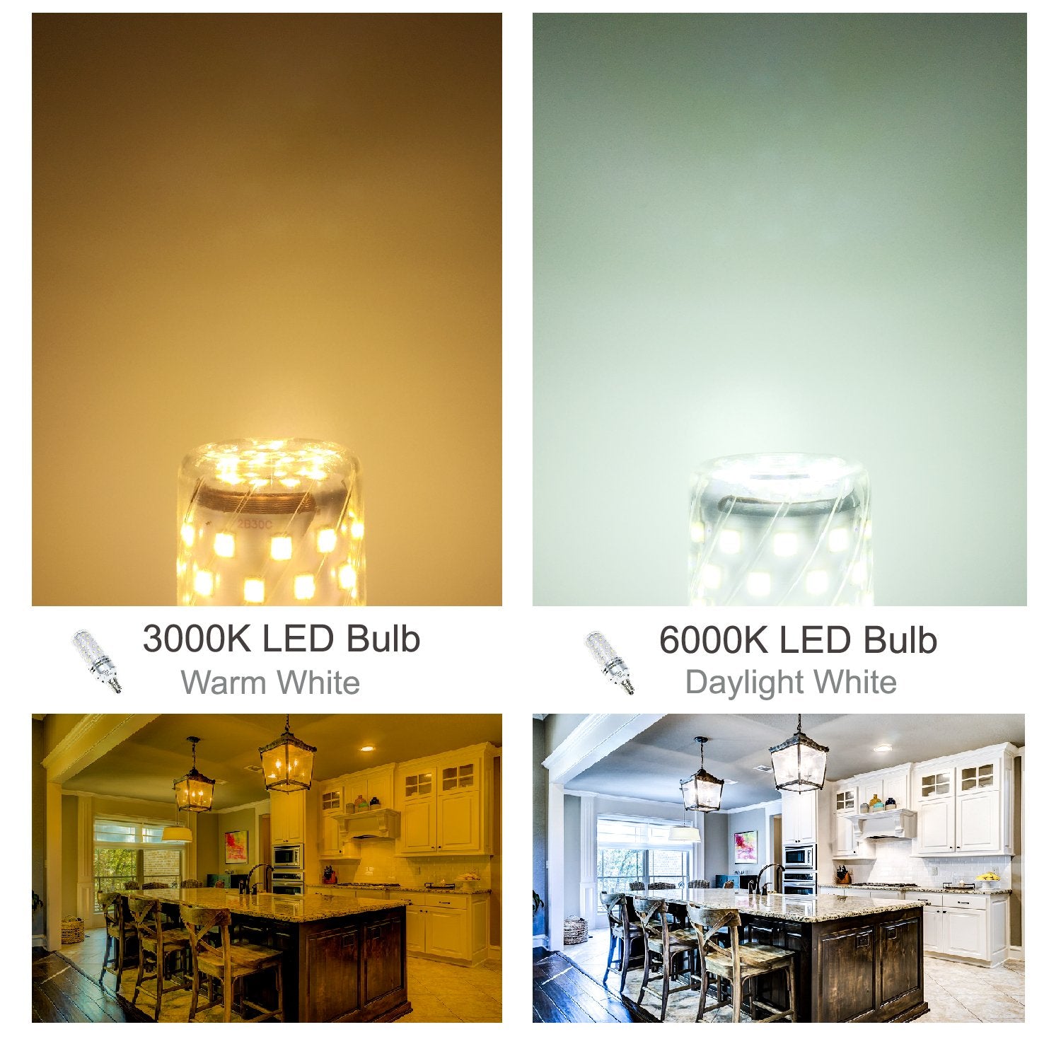 PAVOO E12 LED Candelabra Bulbs, 12W 100W Equivalent, Daylight 6000K, Pack of 4