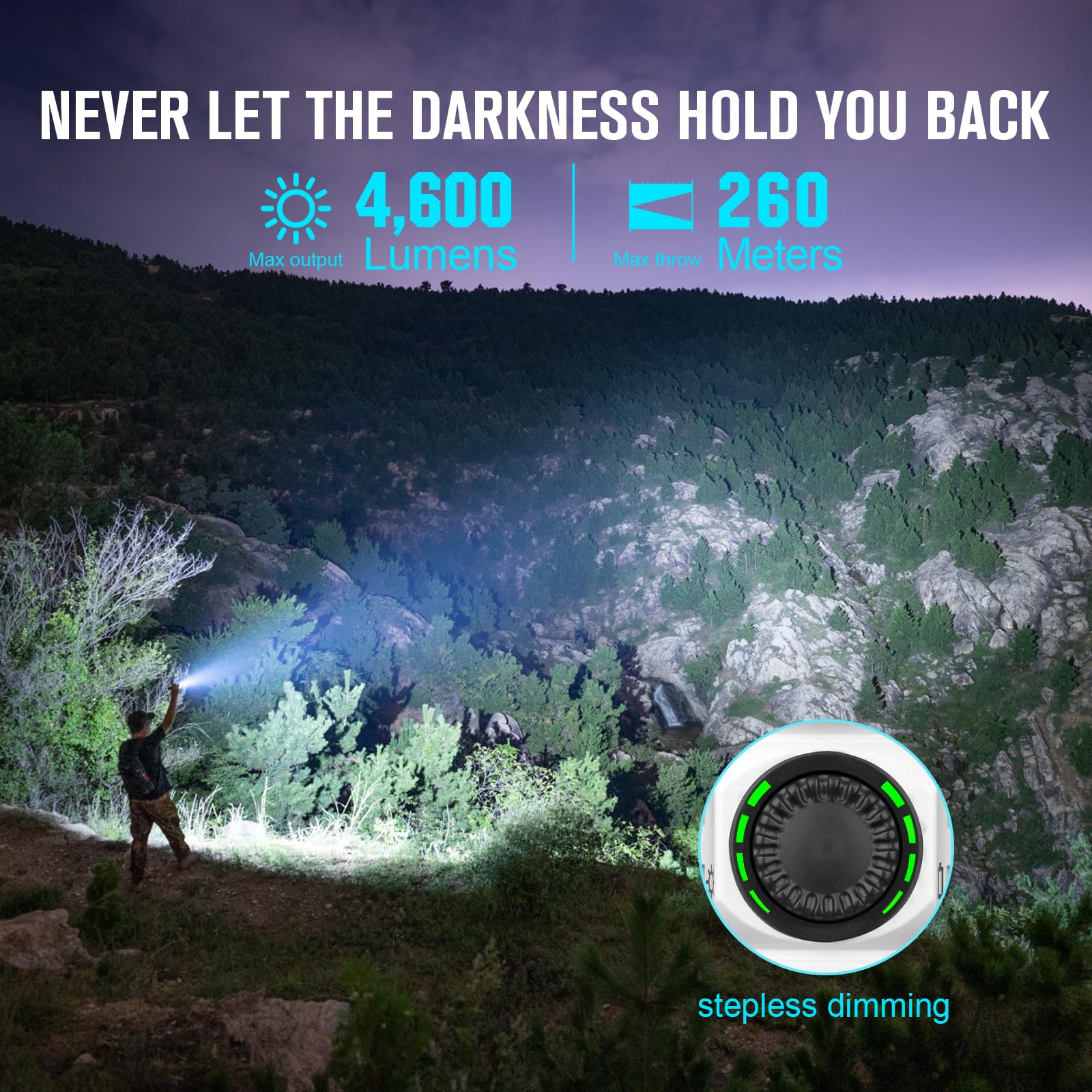 Olight Seeker 4 Pro Rechargeable Flashlights, 4600 Lumens High Powerful Bright Light With Usb C Holster, Waterproof Ipx8 For Eme