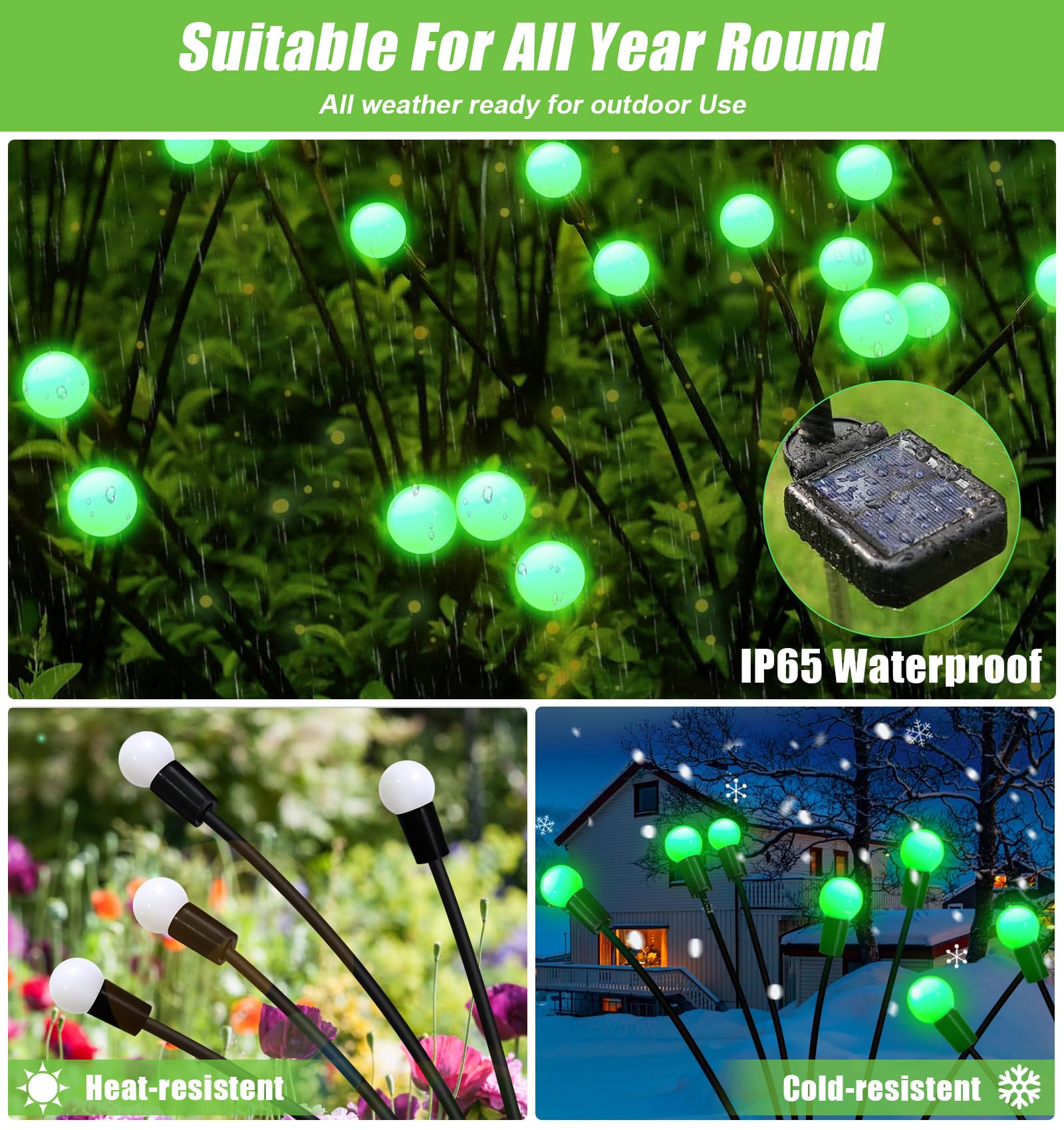 Nbqq Solar Garden Lights Outdoor, 4 Pack 24Led Waterproof Solar Powered Lights For Yard Pathway Patio, Swaying Lawn Decor As Gar