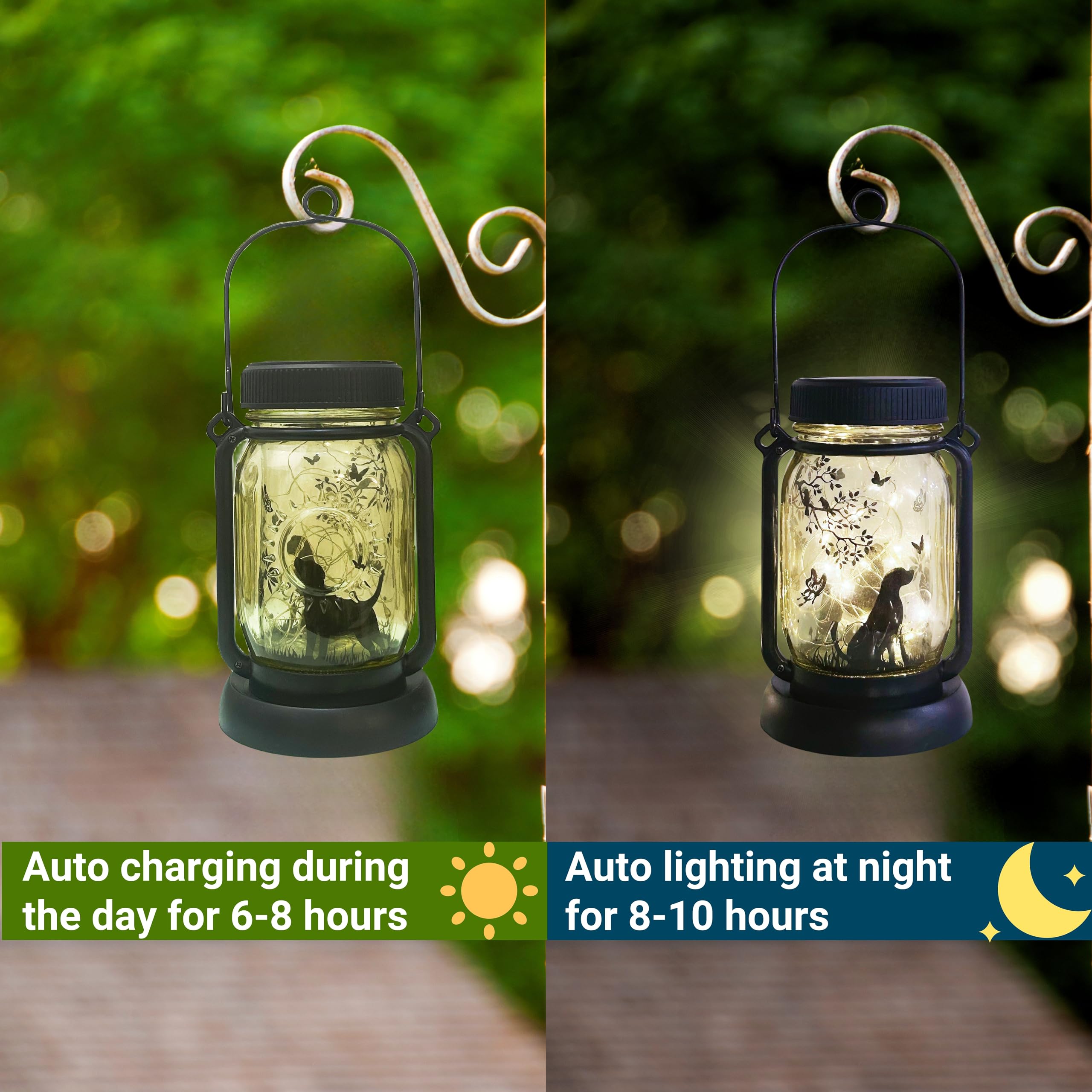 2Pcs Dog Solar Garden Lights, Garden Decor, Yard Decor, Dog Lamp, Gift For Dog Loves, Gifts For Girls, Patio Outdoor Porch Water