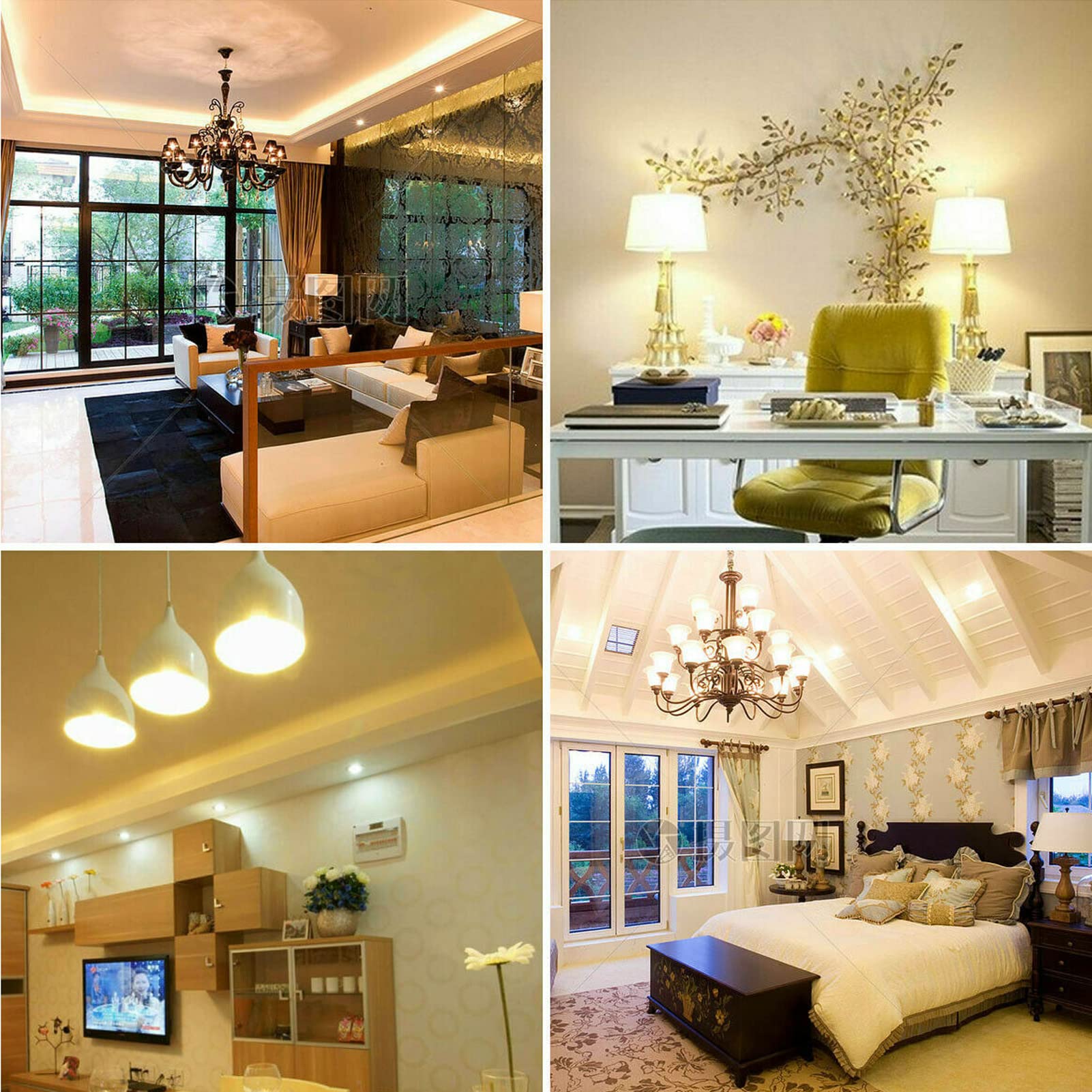 Lxcom Lighting Dimmable E11 LED Corn Bulb 10W Ceramic 4000K Natural White - 6 Pack for Chandeliers & Cabinet Lighting