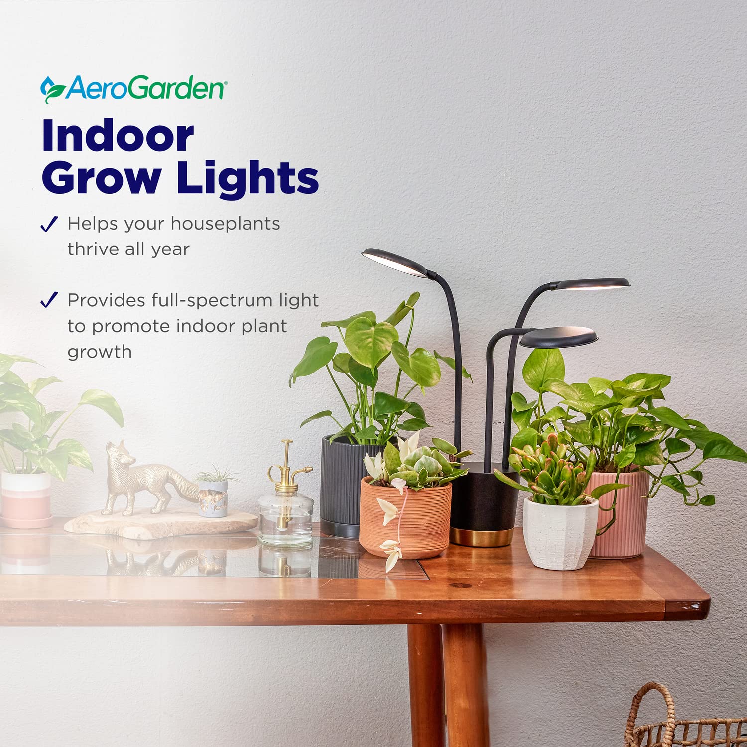 AeroGarden Trio Grow Light - Adjustable Indoor Plant Light, Black, Model 980204-0100