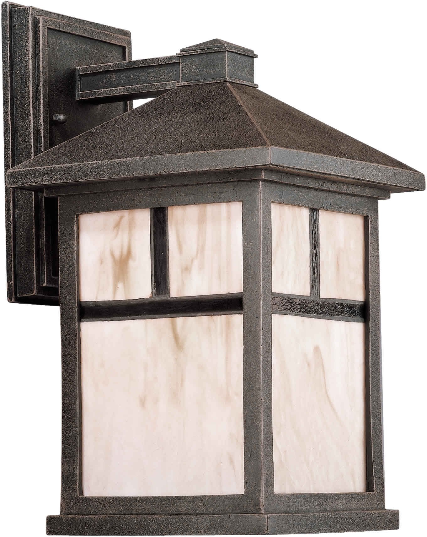 Forte Lighting 1873-01-28 Exterior Wall Light with Honey Glass Shades, Painted Rust