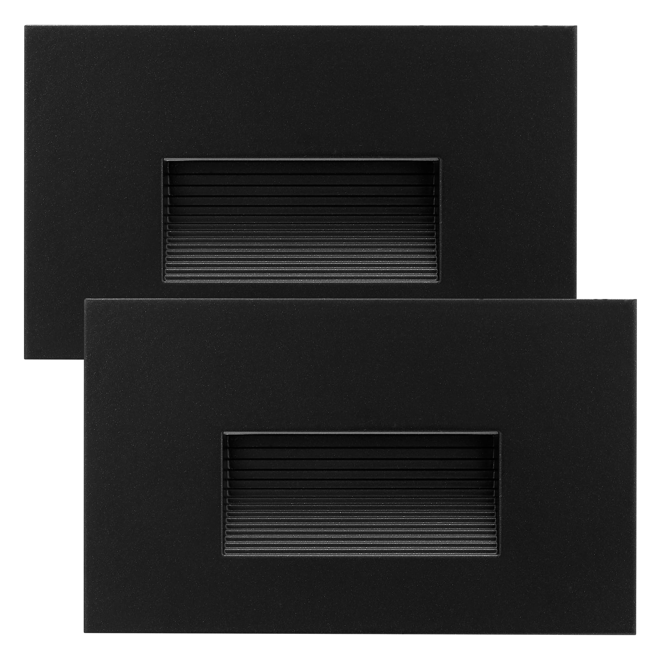 Maxxima Horizontal LED Step Light, Indoor/Outdoor Stair Light, 3 CCT Color Selectable 3000K, 4000K, 5000K, 30 Lumens, Black, 2-P