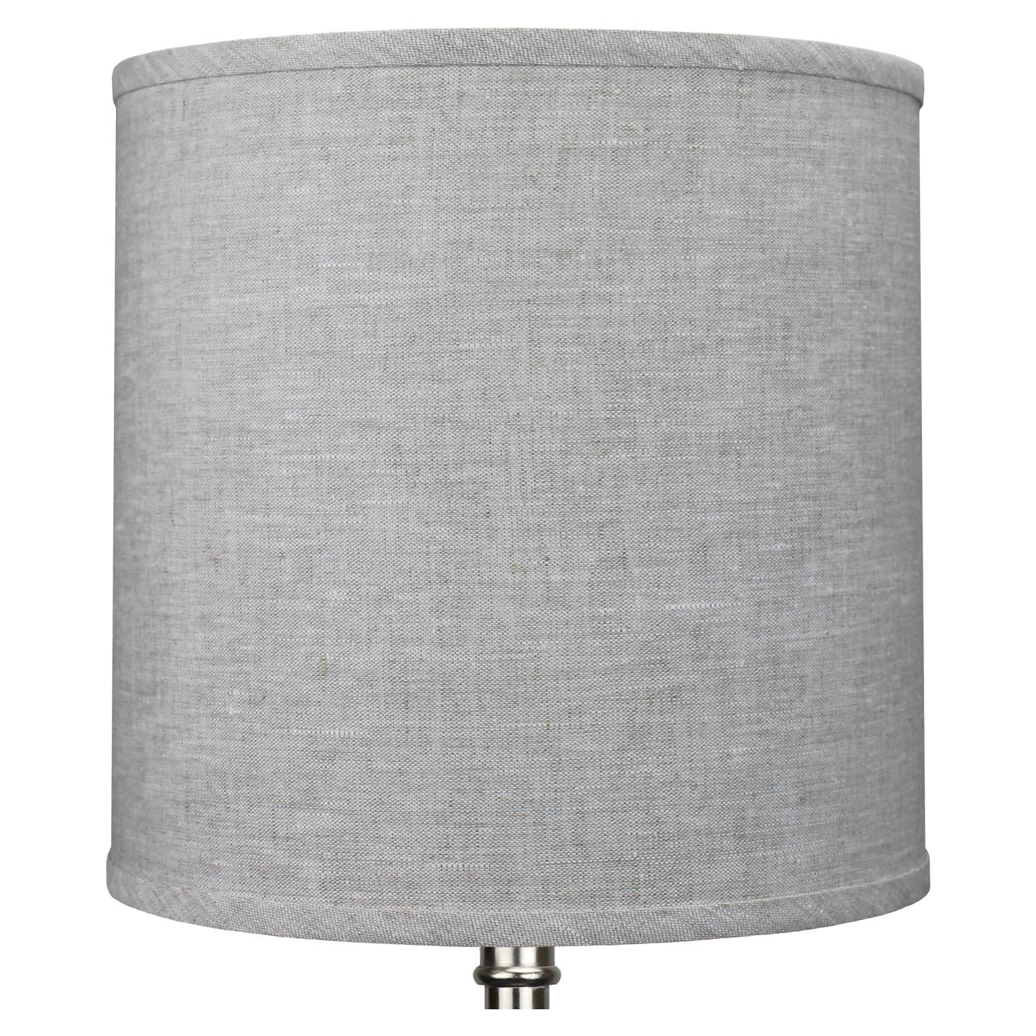 FenchelShades.com Cylinder Drum Lampshade Fabric 12in x 12in x 12in Designer Oatmeal Model 12-12-12-W-DL-OAT