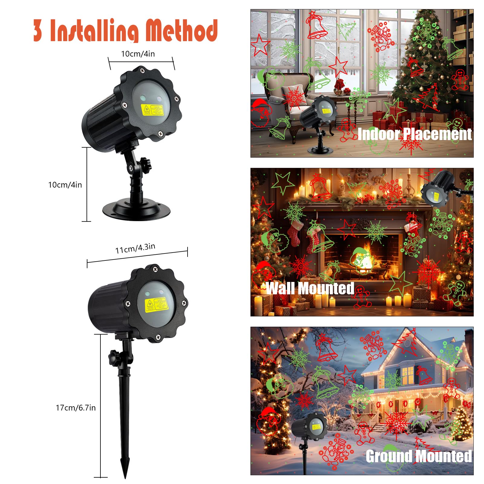 Efobo Brighter Christmas Projector Lights Outdoor, Waterproof Laser Christmas Projector With Remote, Christmas Spotlight Decorat