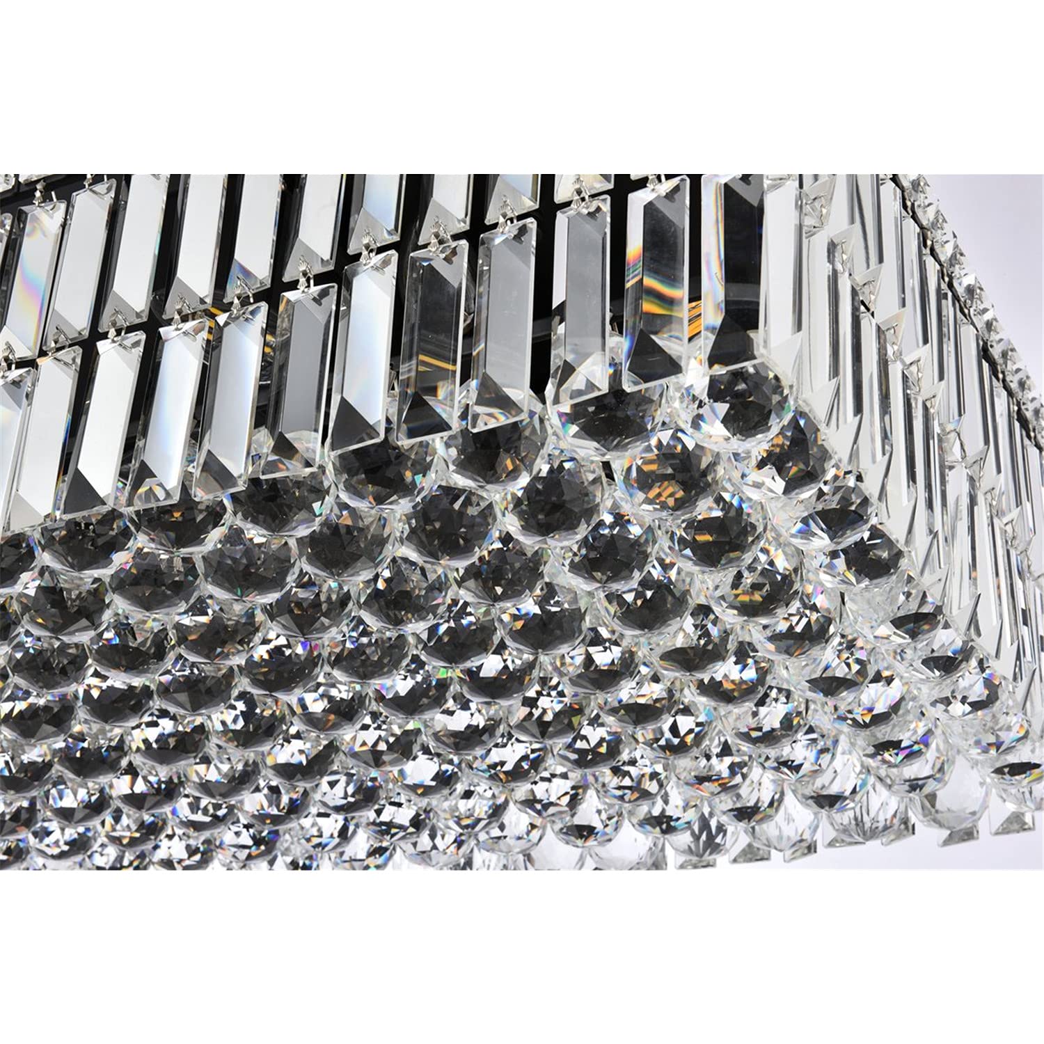 Elegant Lighting Maxime 36&quot; Black Metal & Crystal Chandelier - Luxurious Home Illumination