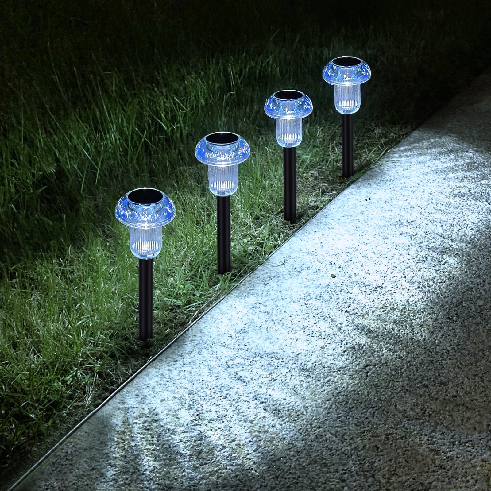 Halloween Sky Blue Solar Lights For Outside 4 Pack Halloween Decorations Led Mushroom Solar Powered Outdoor Lights  Landscape Lighting Garden Stake Light  Landscape Light Outdoor For Yard  Garden