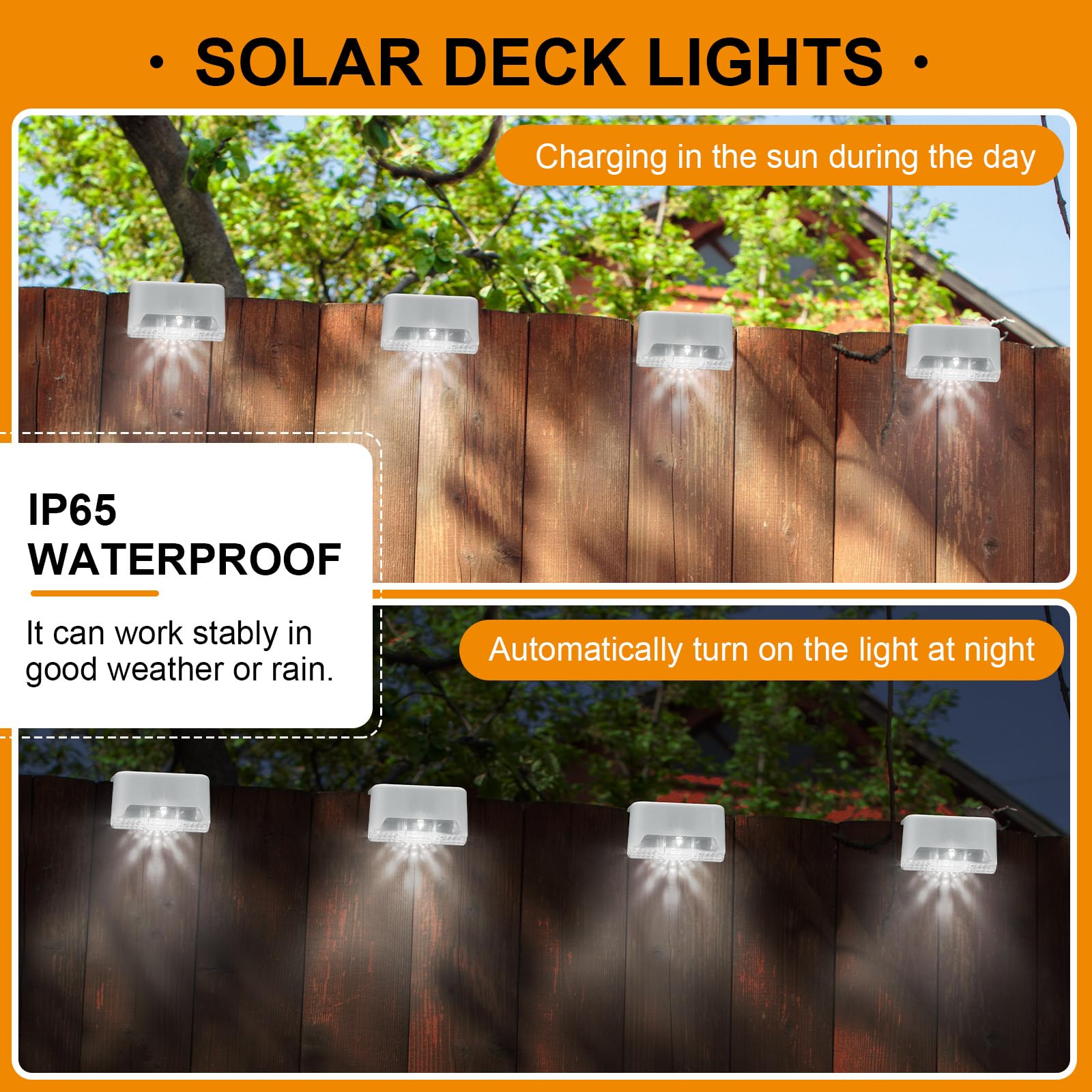 Geelin 32 Pcs Solar Deck Lights - Waterproof Led For Stairs, Patio, Garden - White Shell Cool White Light, Model Hod-Geelin-055