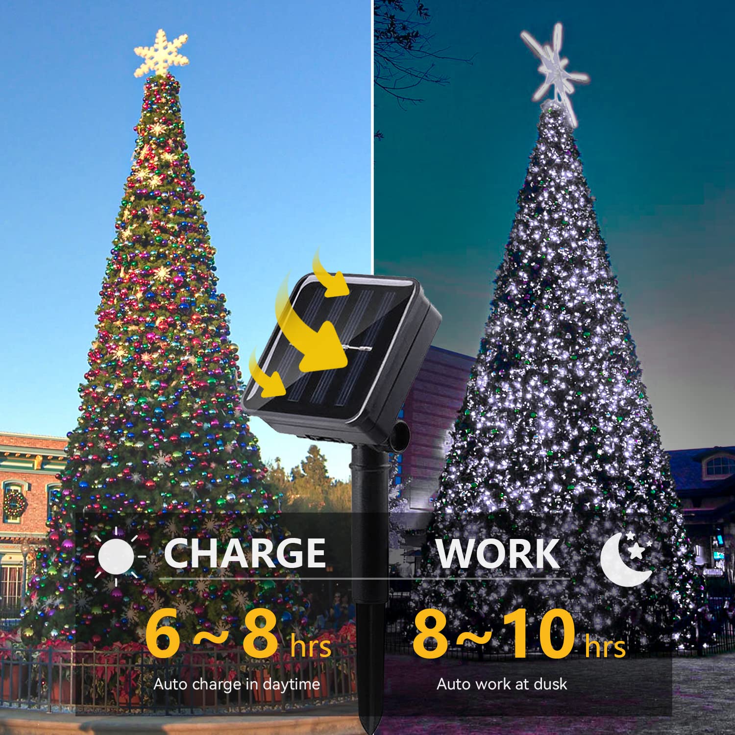 L Lampop 39Ft Solar String Lights, 100L Waterproof Fairy Lights, 8 Modes, Cool White