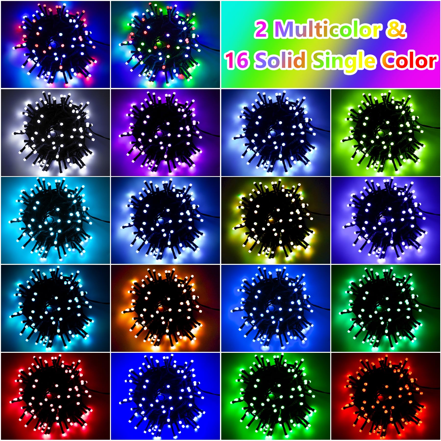 Hozplex Solar String Lights 40Ft, 100 LED, Waterproof, Multicolor, Model HO-S03-40, Remote Controlled for Outdoor/Indoor Decor