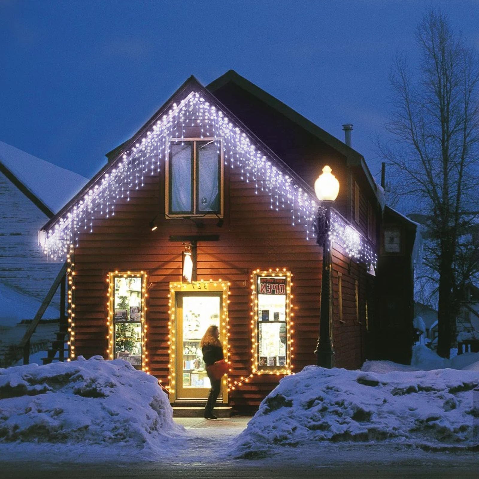 Janchs 304 Led Waterproof Outdoor String Lights - 8 Modes, Cool White For Christmas & Events