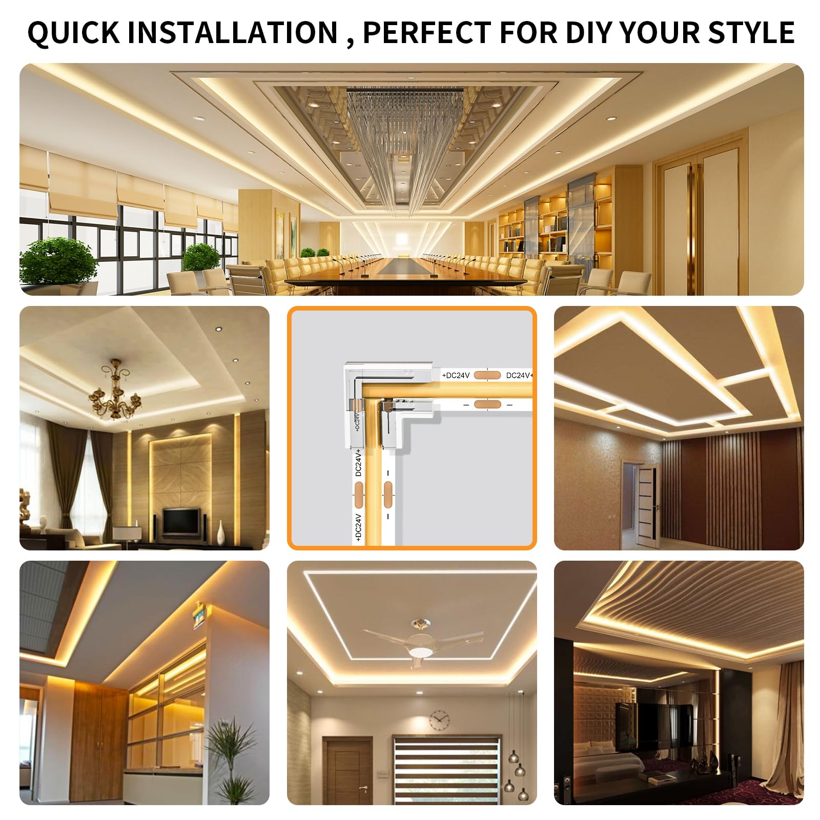 Visdoll 10Mm 2Pin Cob Led Light Strip Connectors 20Pcs L-Shaped/Corner Connector Transparent Gapless Led Tape Light Connectors,