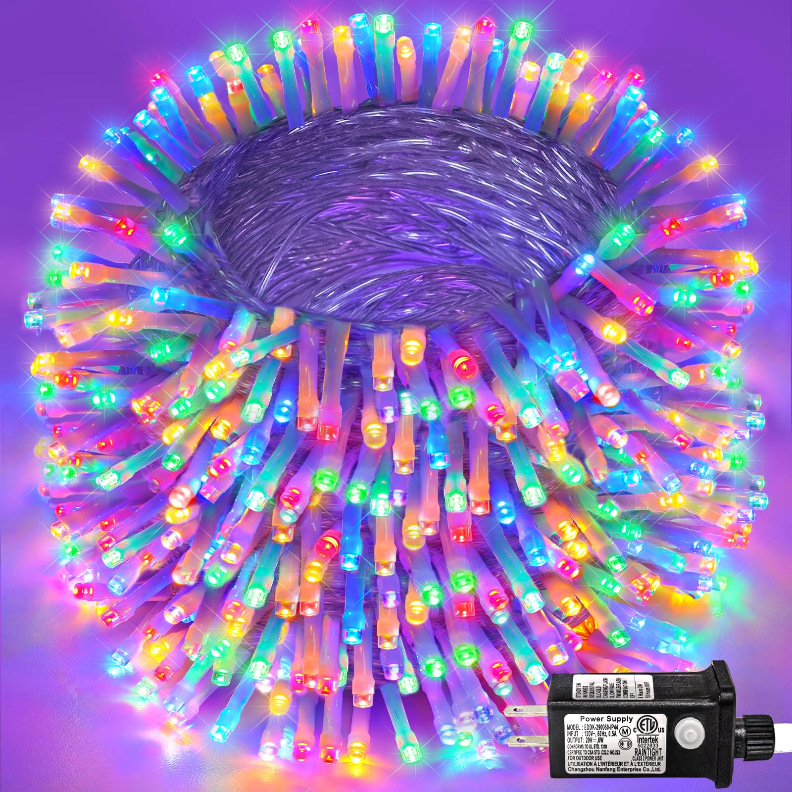 800 Led Christmas Lights Indoor Outdoor 262Ft Christmas String Lights Indoor 8 Modes Clear Wire  Plug In Twinkle Fairy Lights For Bedroom Tree Christmas Decorations  Multicolor