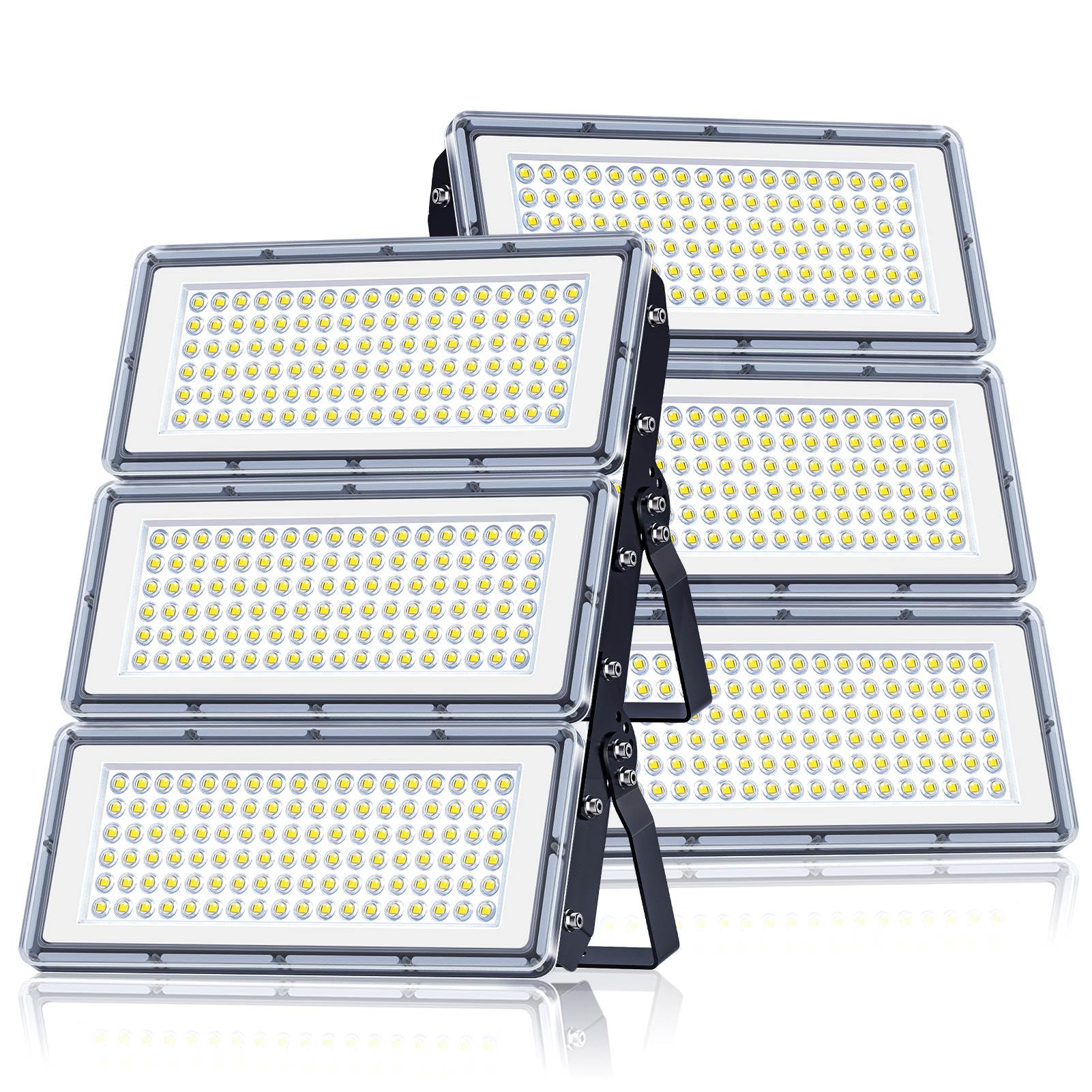 XINGHUANLIT Stadium Lights, 2 Pack 300W 30000lm LED Flood Lights Outdoor 6500K, Wired Floodlights IP67 Waterproof, Lighting for 
