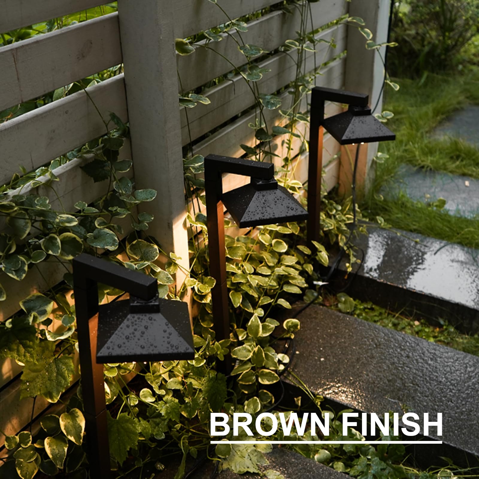 GOODSMANN Low Voltage Landscape Lights 2 Pack, 1.5W LED, 100 Lumen, Warm White, Metal, Model 9121-11502-02A, Brown