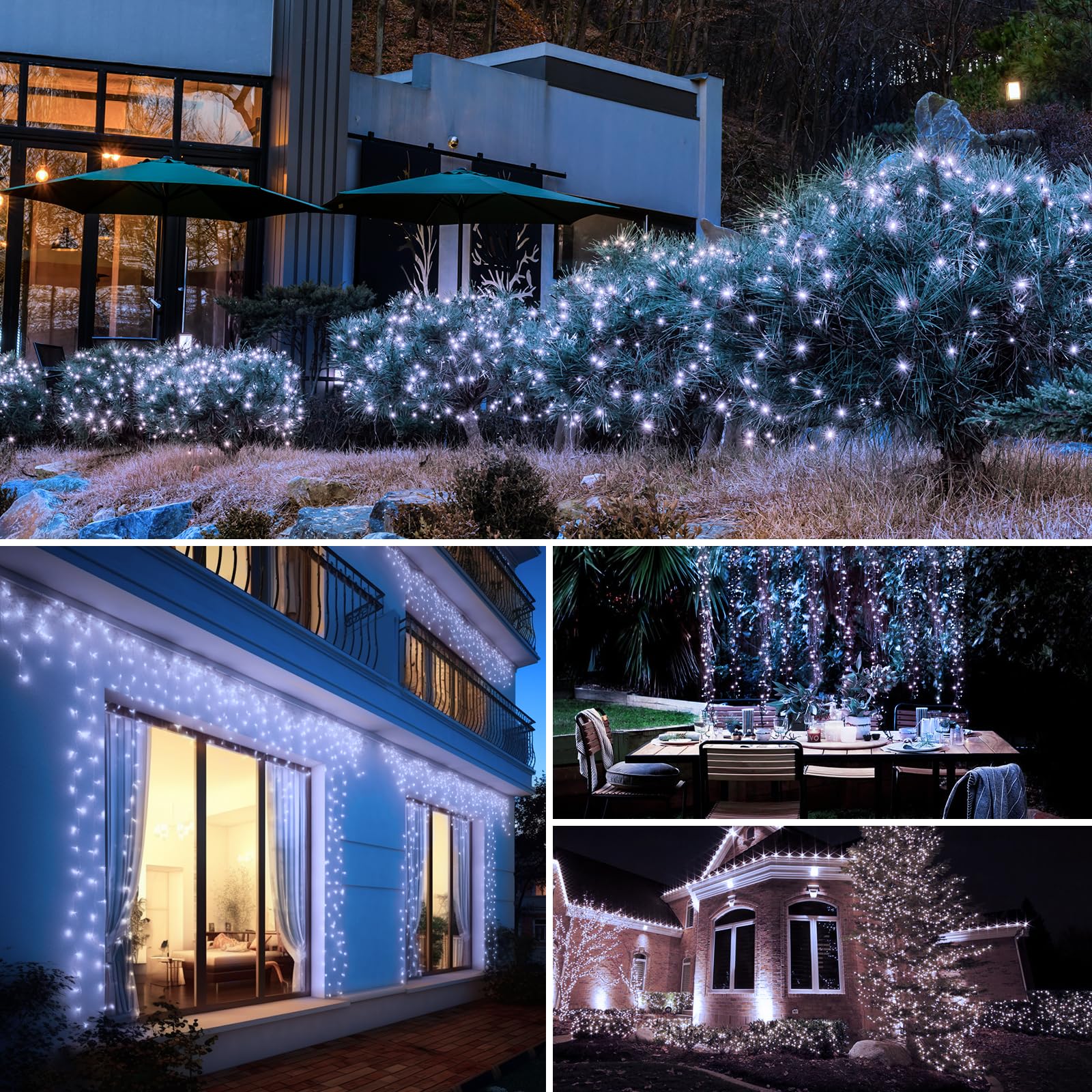 4 Pack Solar String Lights Outdoor - 320Led 132Ft Solar Fairy Lights Outside Waterproof With 8 Modes, Copper Wire Twinkle Solar