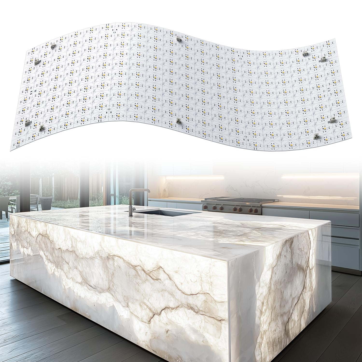 Lichaser LED Backlight Sheet 6000K Dimmable 24V 36W 4 Pack 19.7X9.7 Inch White, Compatible with Alexa, Flexible Remote &
